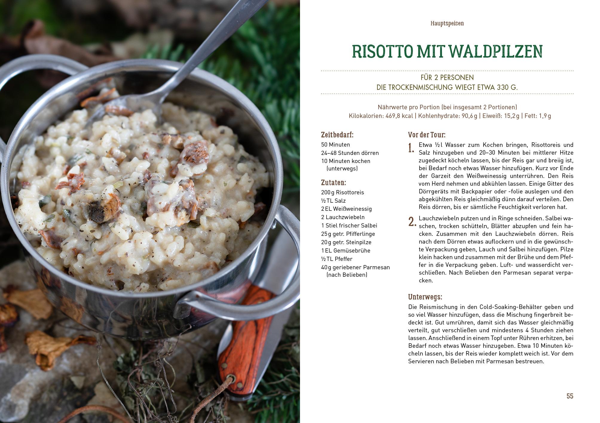 Beispielinhalt (Bild) Das Touren-Kochbuch