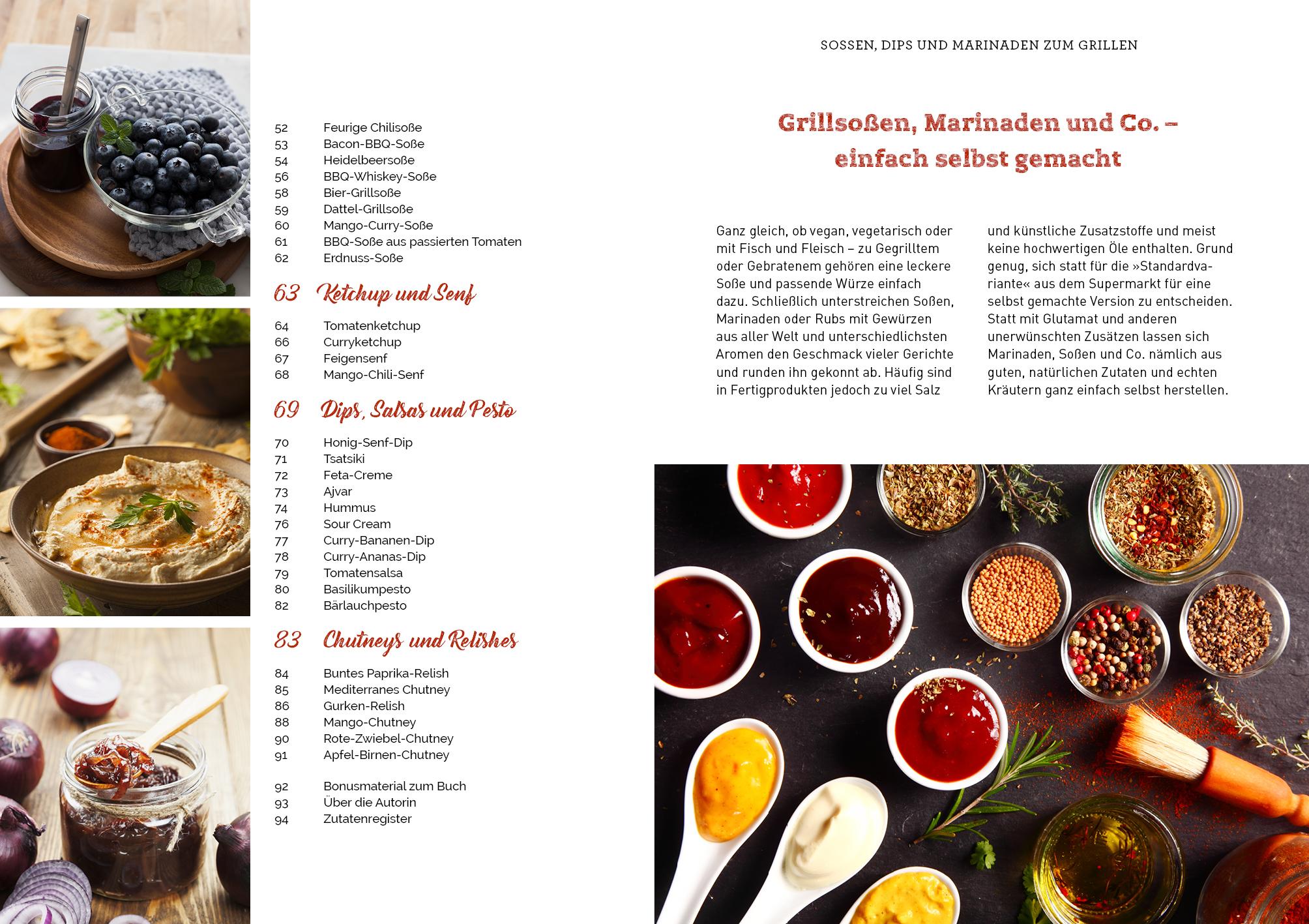 Beispielinhalt (Bild) Soßen, Dips und Marinaden zum Grillen