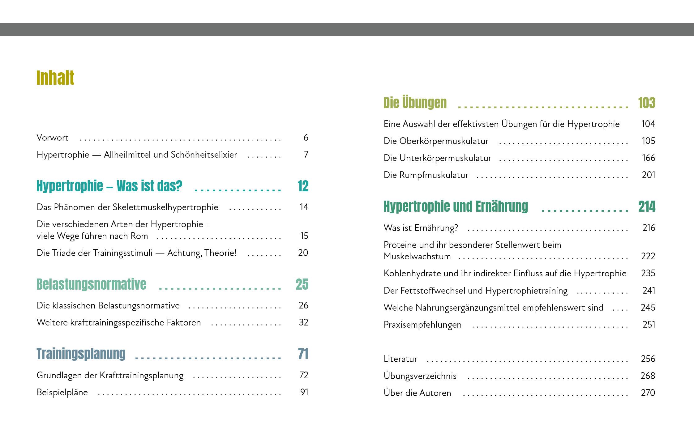 Beispielinhalt (Bild) Hypertrophietraining