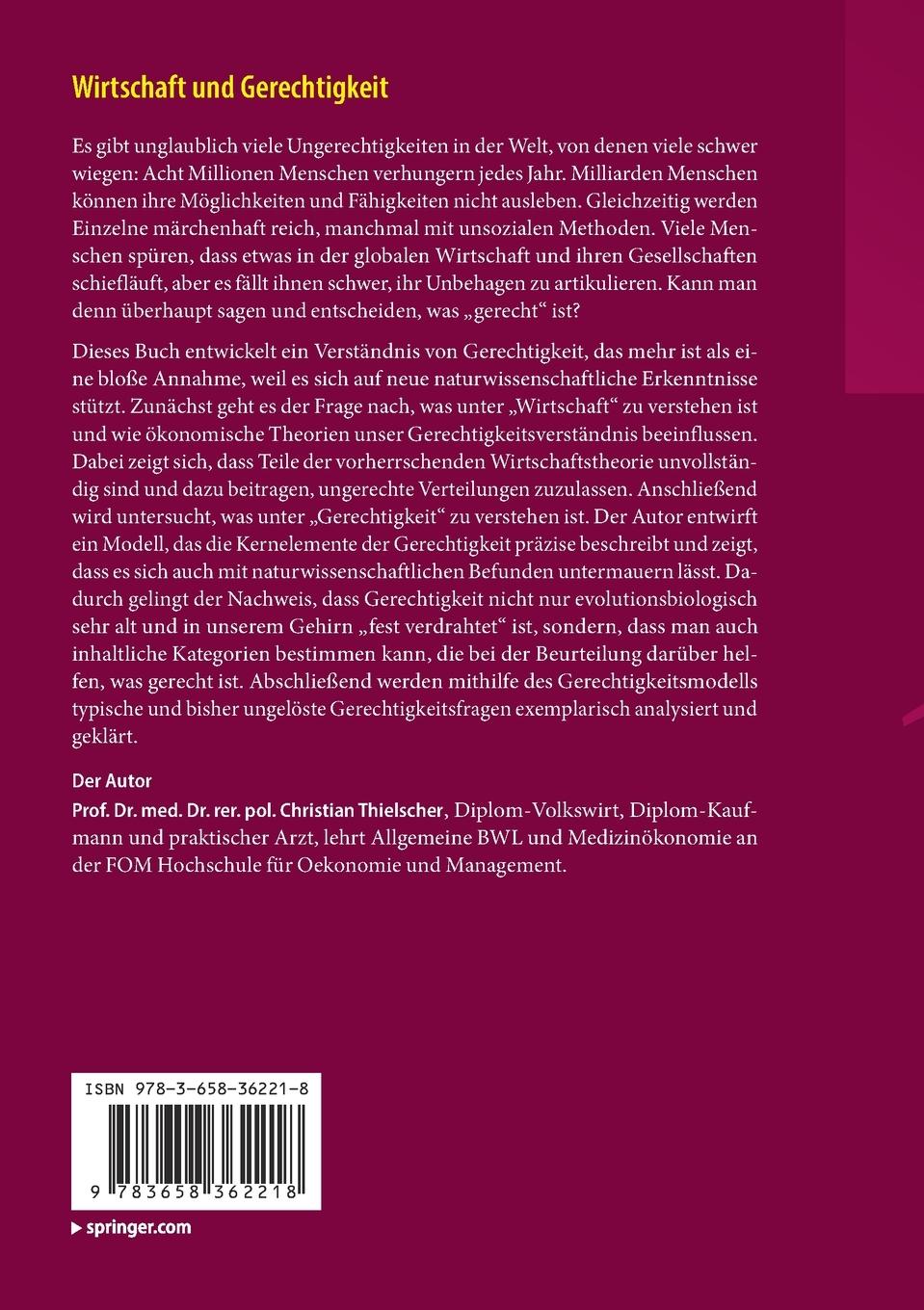 Rückseitencover Wirtschaft und Gerechtigkeit