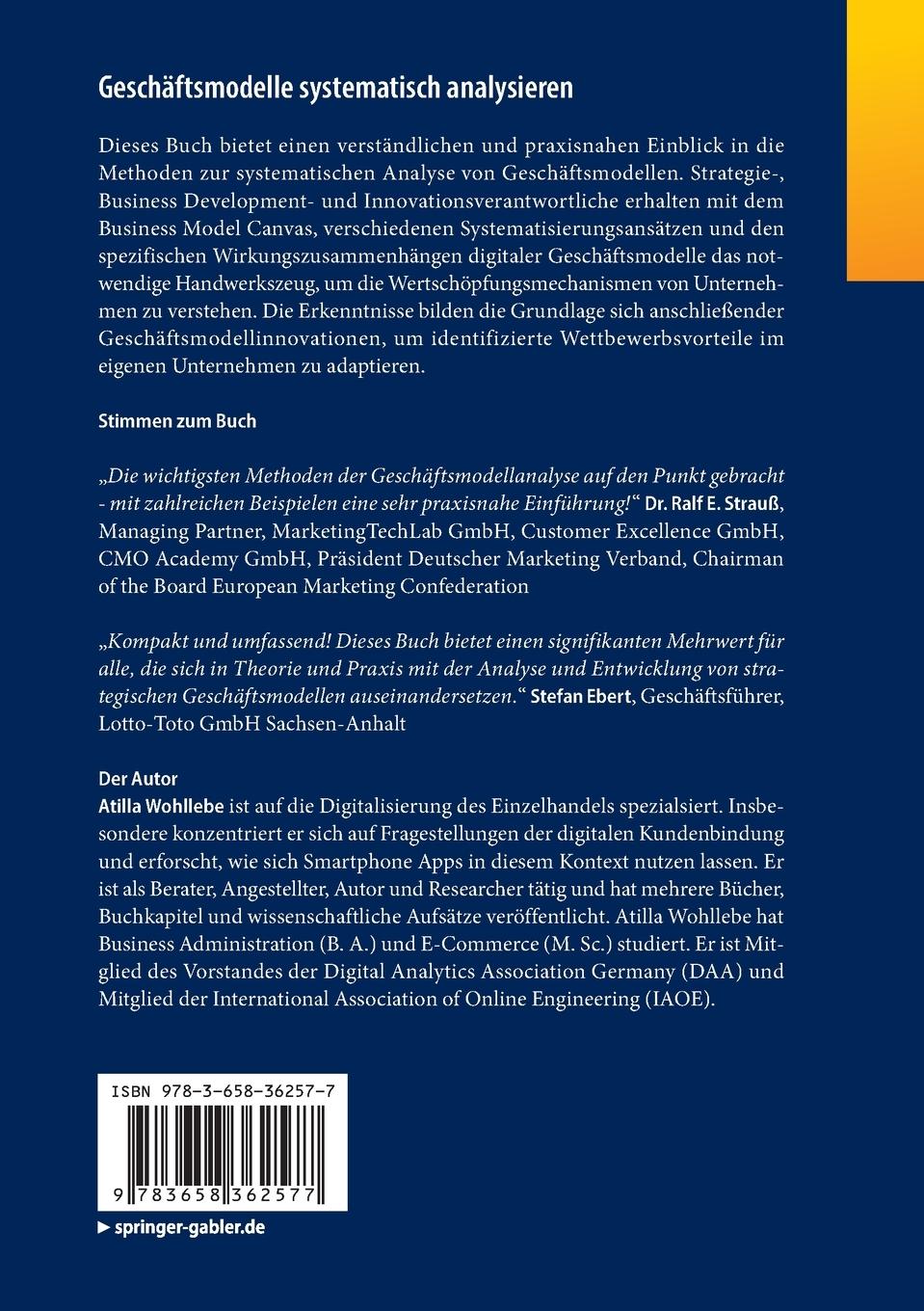 Rückseitencover Geschäftsmodelle systematisch analysieren