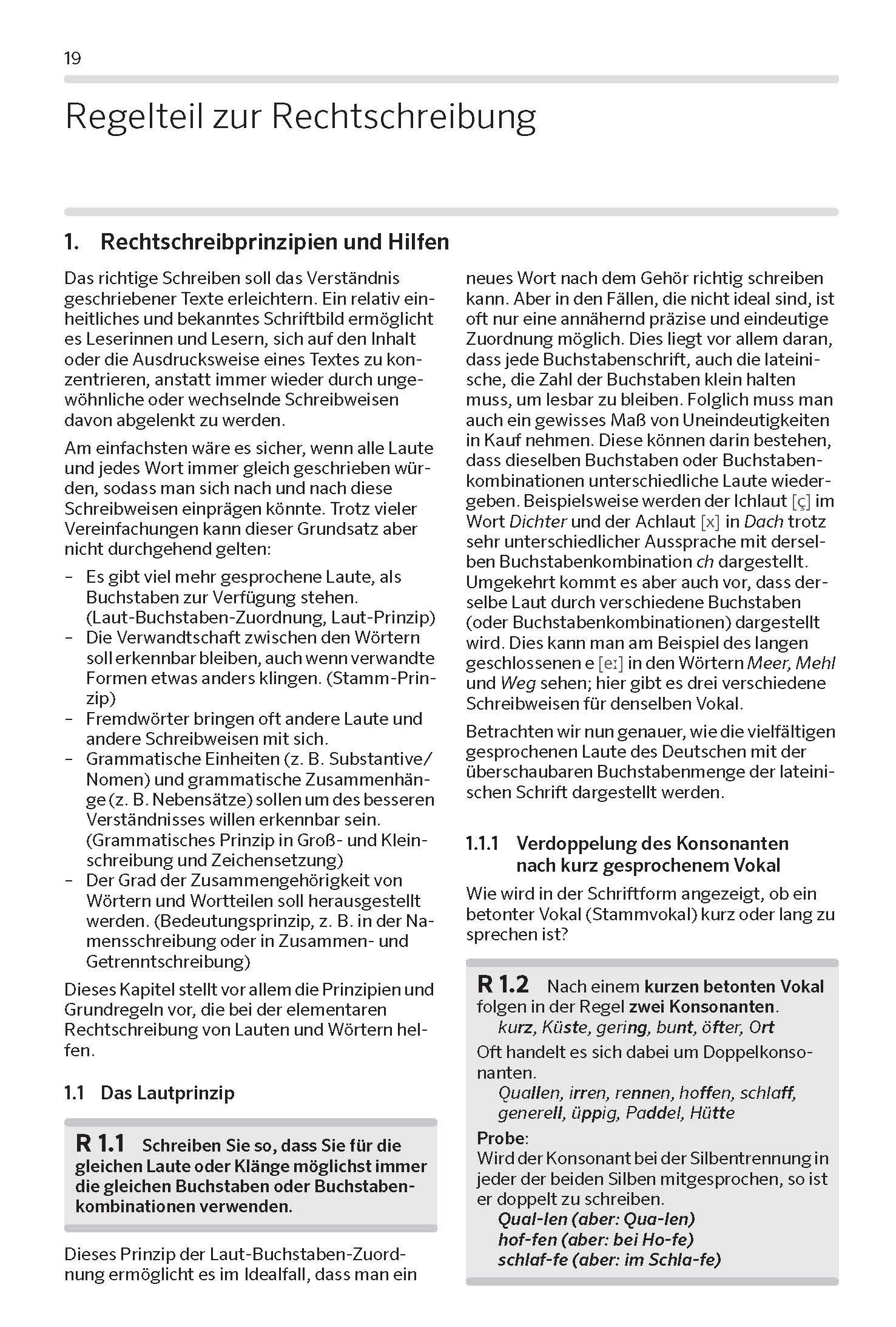 Beispielinhalt (Bild) Pons Die deutsche Rechtschreibung