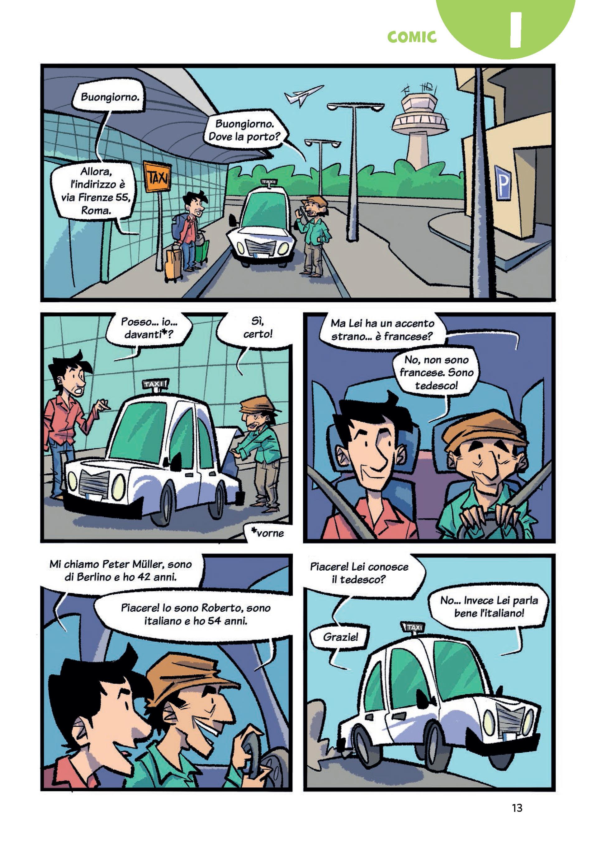 Beispielinhalt (Bild) PONS Sprachlern-Comic Italienisch