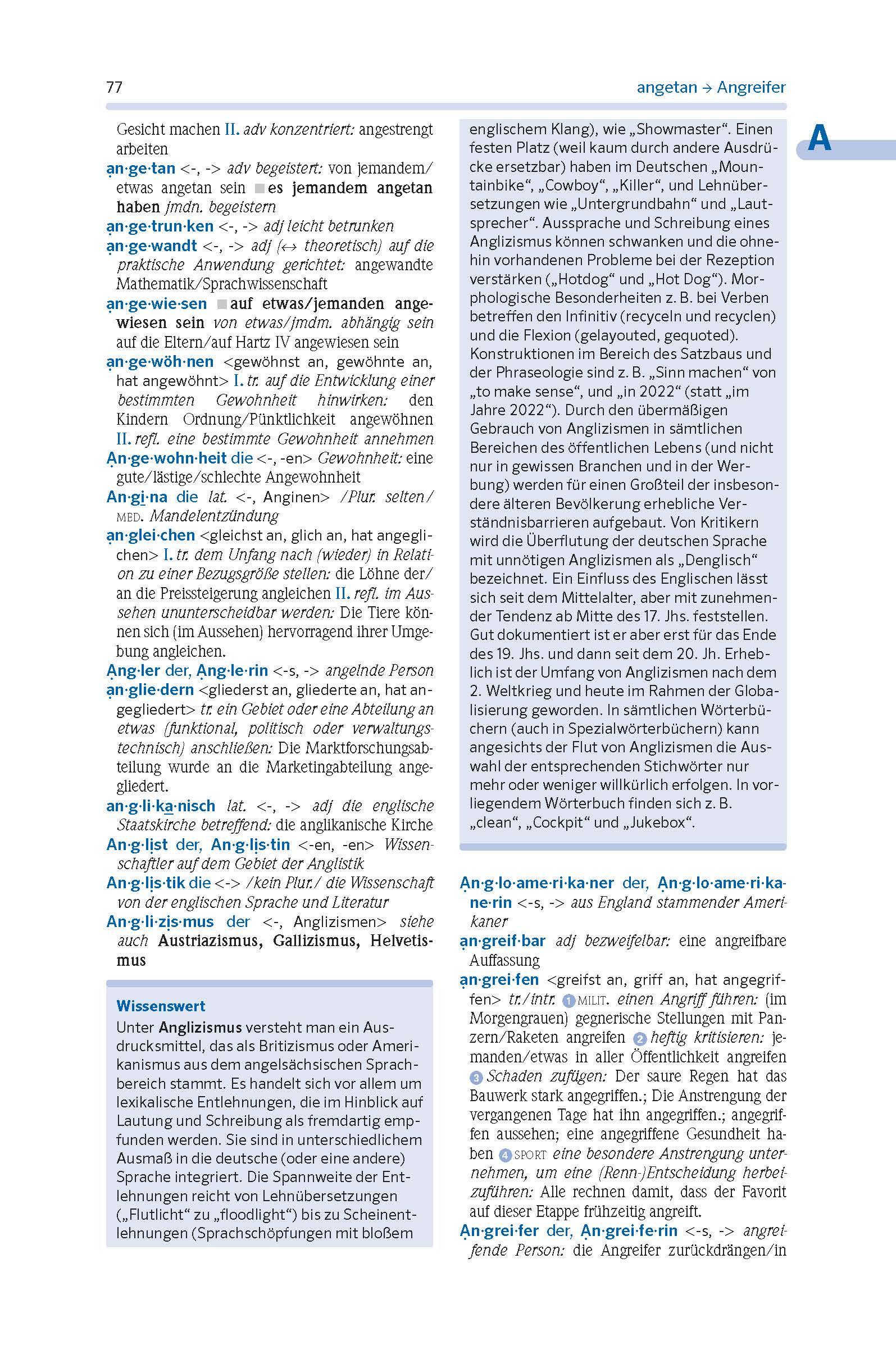 Beispielinhalt (Bild) PONS Großes Schulwörterbuch Deutsch