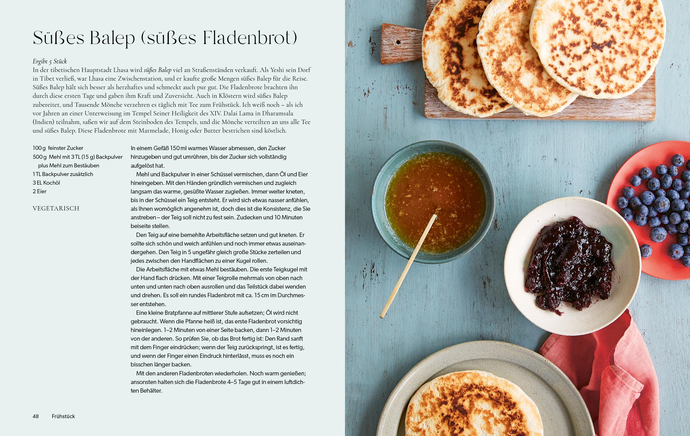 Beispielinhalt (Bild) Das Tibet-Kochbuch