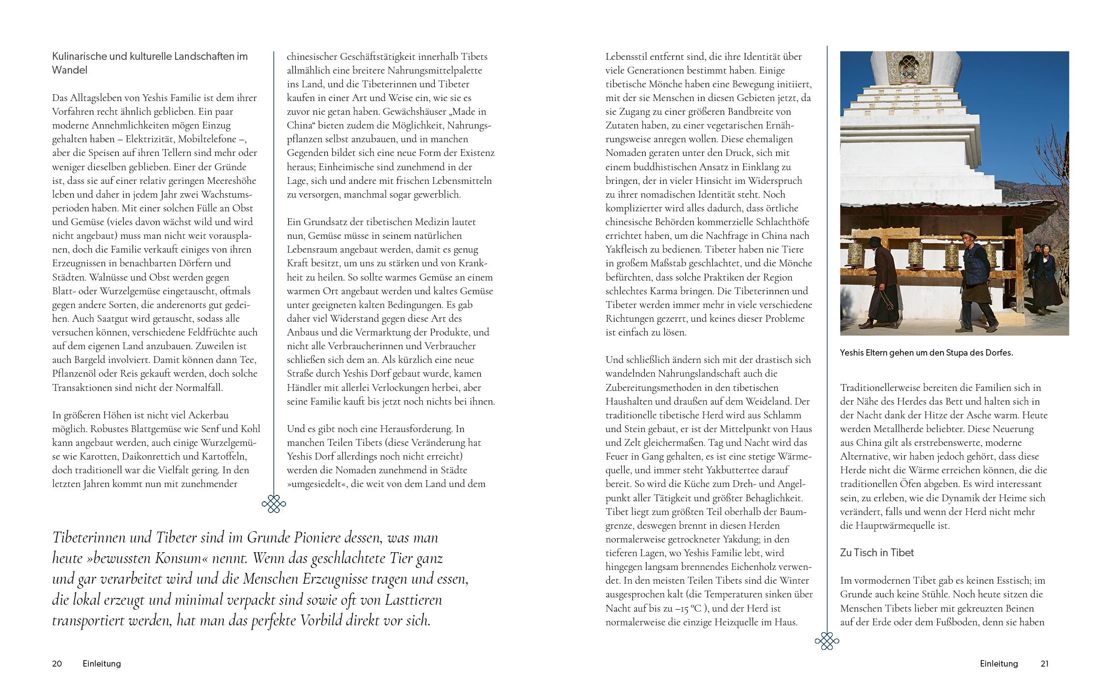 Beispielinhalt (Bild) Das Tibet-Kochbuch