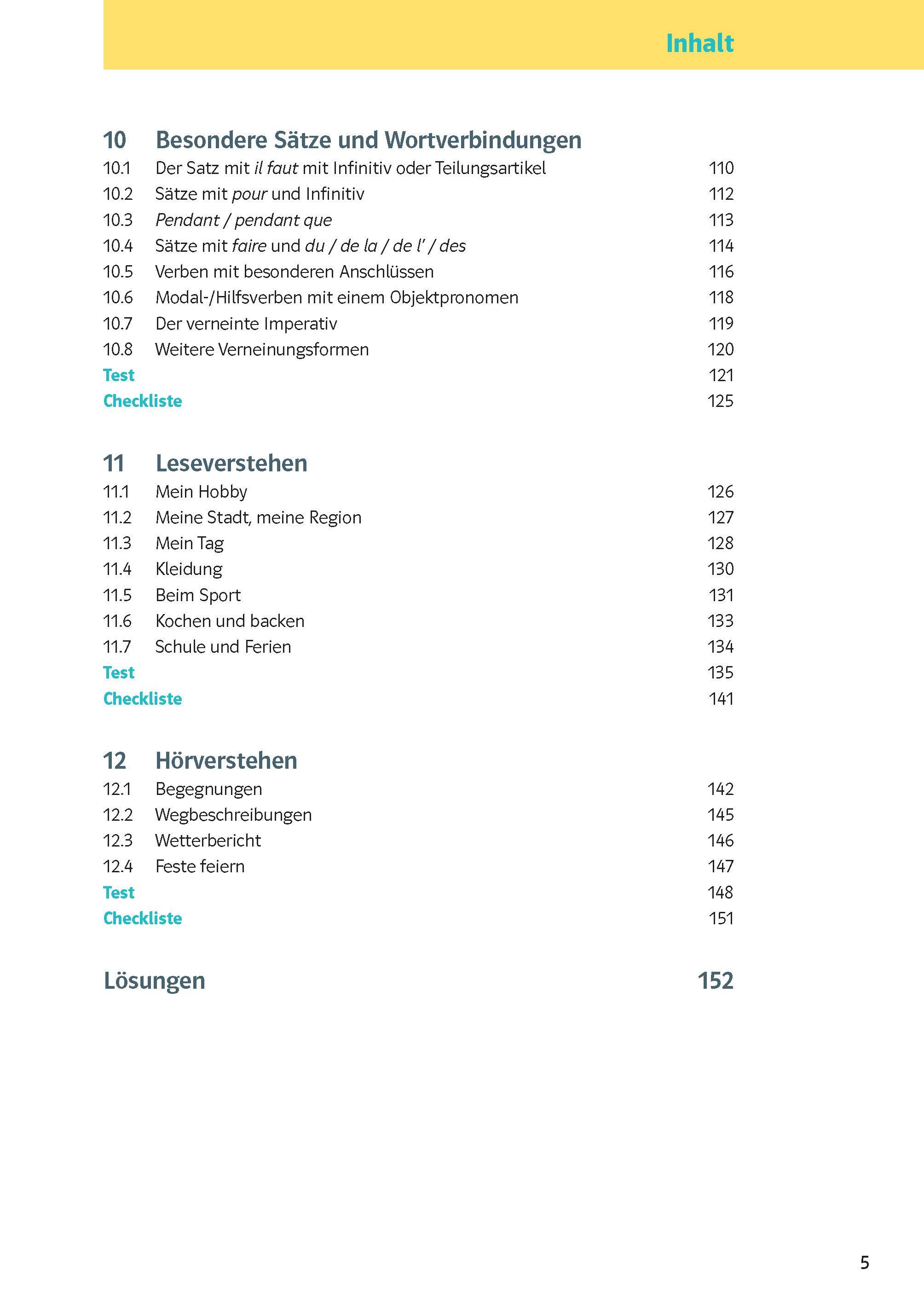 Beispielinhalt (Bild) Klett KomplettTrainer Gymnasium Französisch 2. Lernjahr