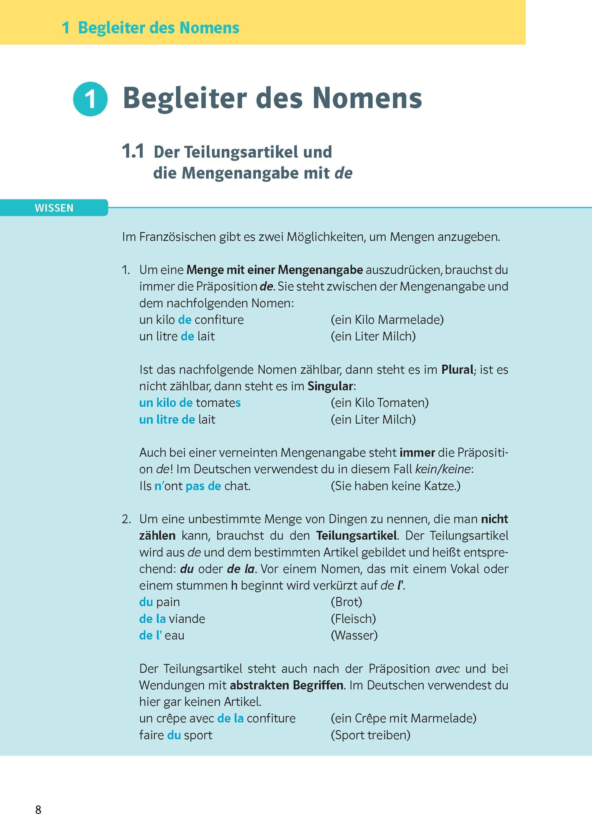 Beispielinhalt (Bild) Klett KomplettTrainer Gymnasium Französisch 2. Lernjahr