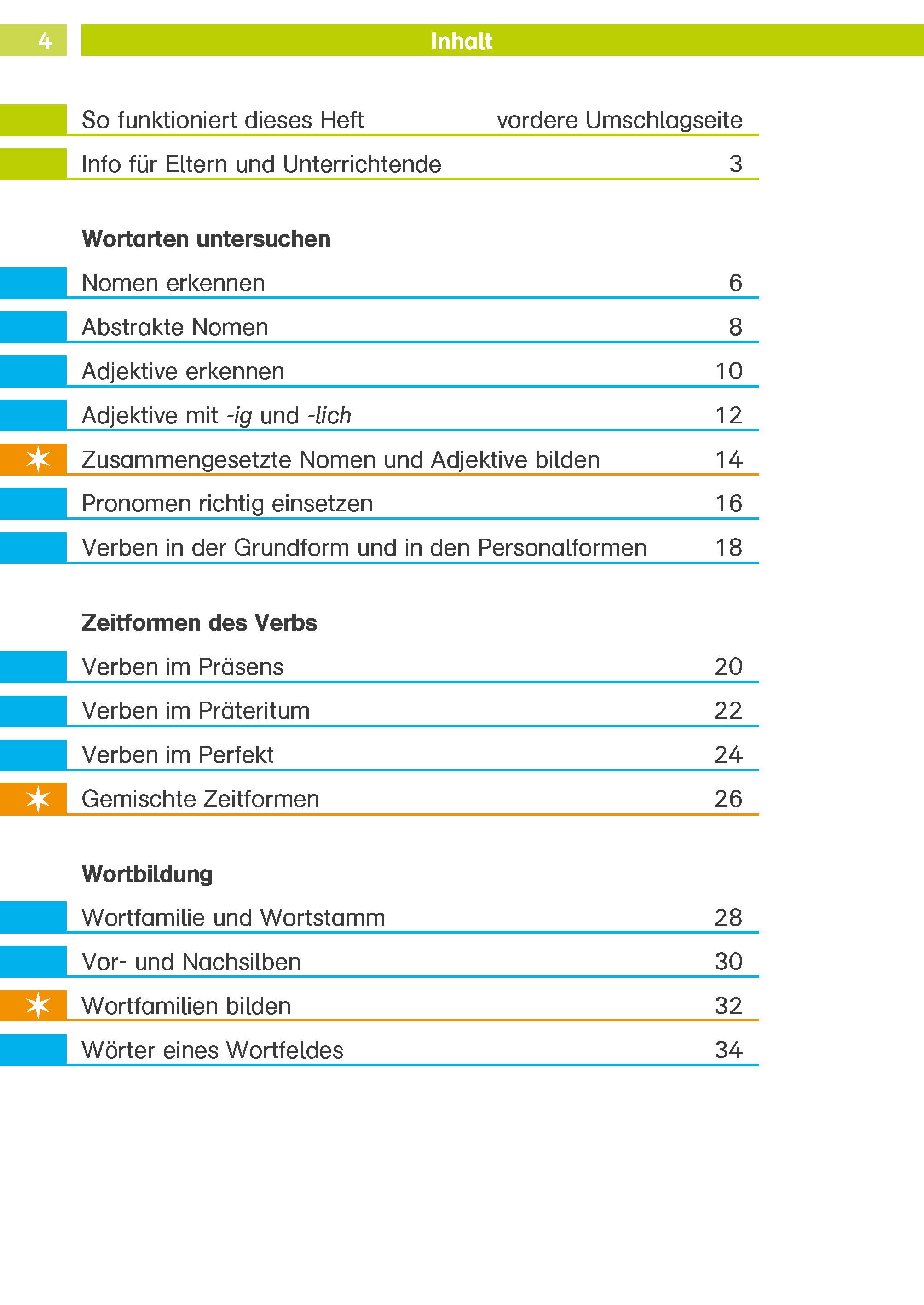 Beispielinhalt (Bild) Die Deutsch-Helden Grammatik 3. Klasse