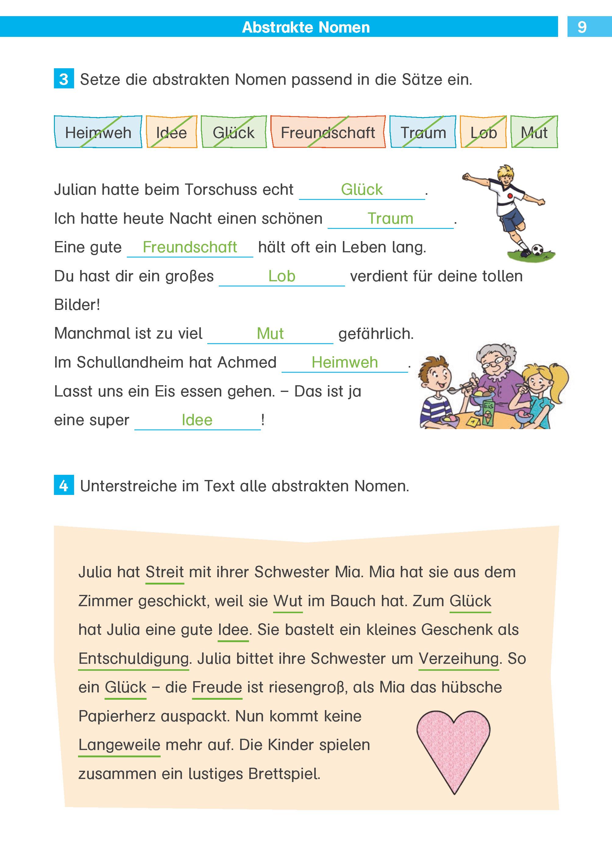 Beispielinhalt (Bild) Die Deutsch-Helden Grammatik 3. Klasse