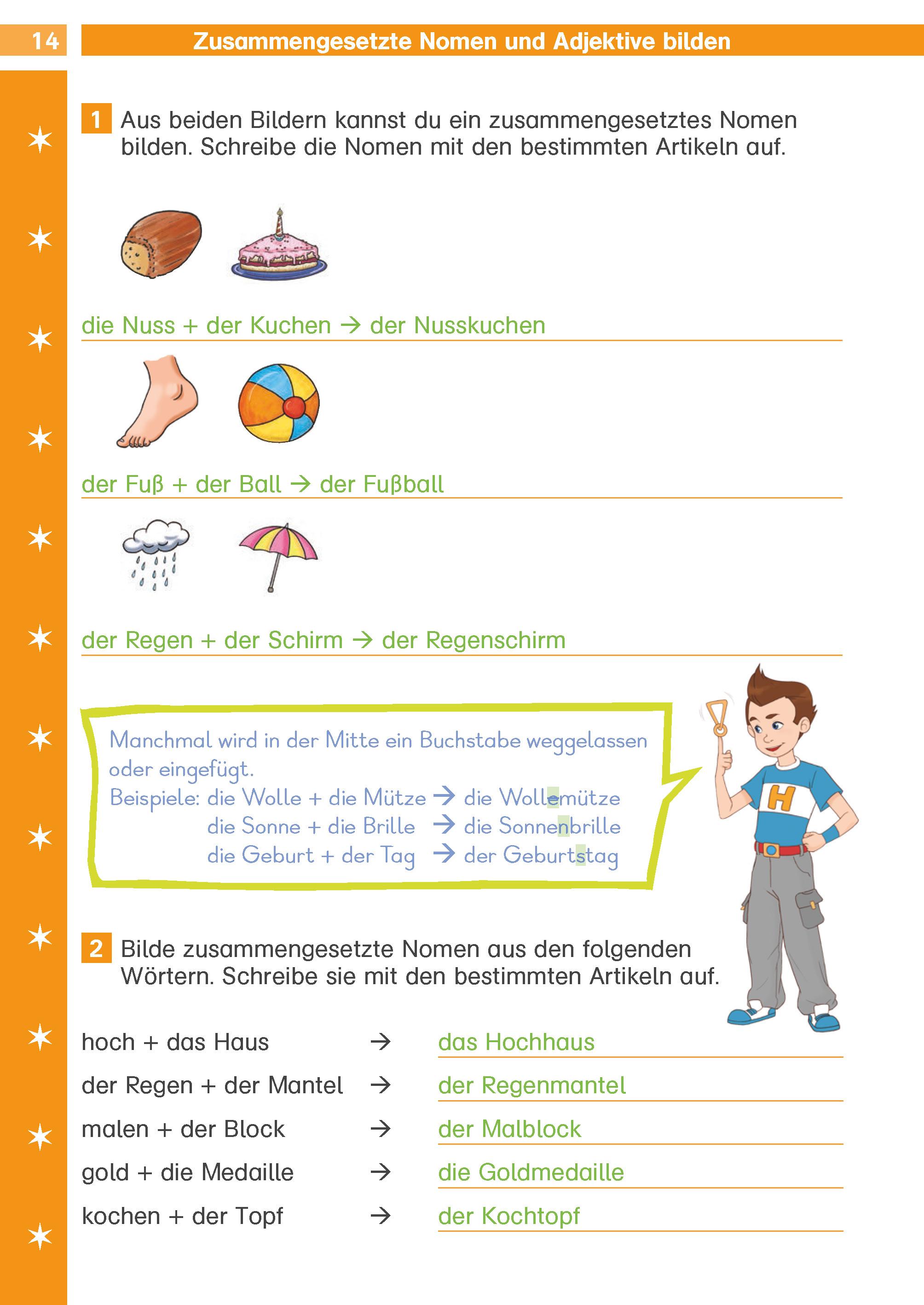 Beispielinhalt (Bild) Die Deutsch-Helden Grammatik 3. Klasse
