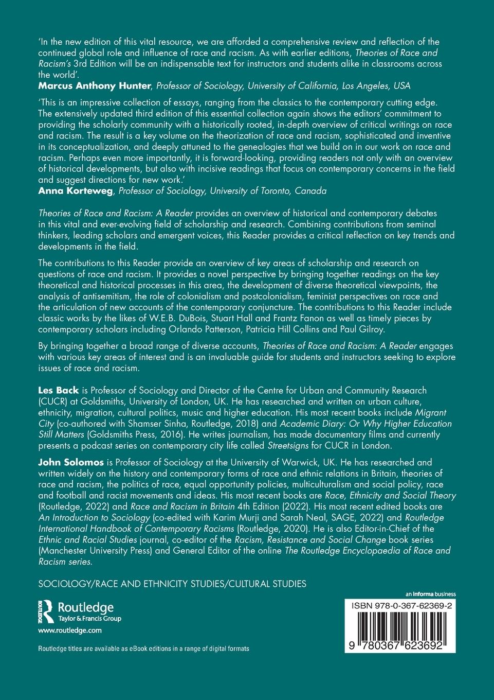 Rückseitencover Theories of Race and Racism