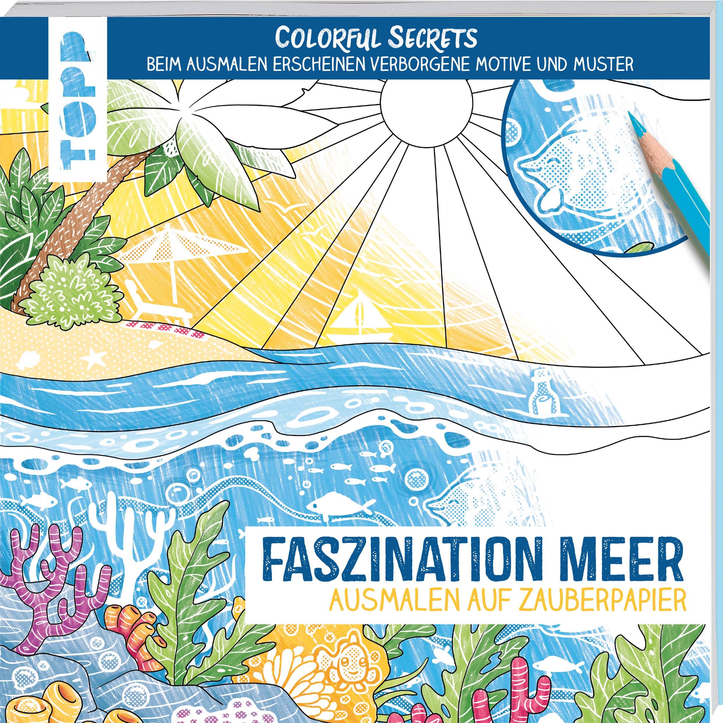 Vorderes Coverbild Colorful Secrets - Faszination Meer (Ausmalen auf Zauberpapier)