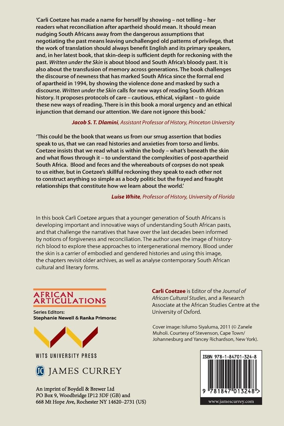 Rückseitencover Written Under the Skin