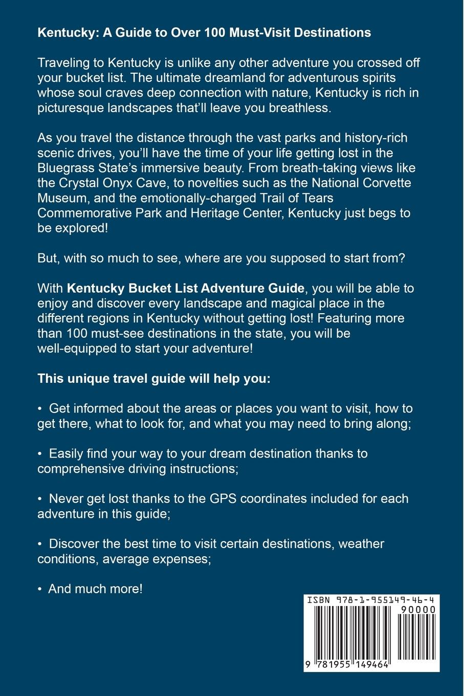 Rückseitencover Kentucky Bucket List Adventure Guide