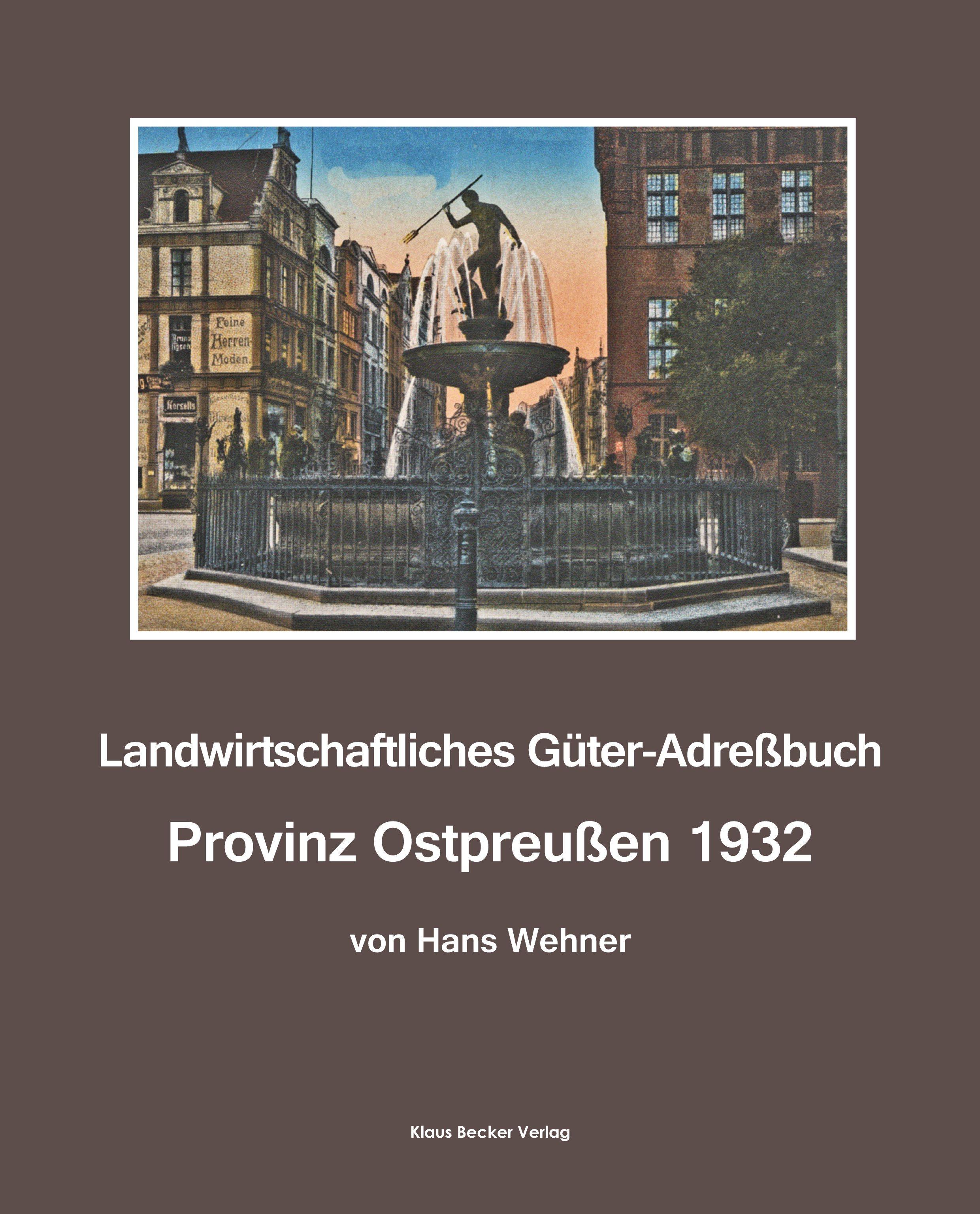 Vorderes Coverbild Landwirtschaftliches Adreßbuch Provinz Ostpreußen 1932