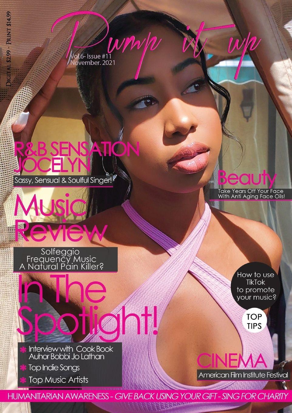 Vorderes Coverbild Pump it up Magazine - Rising R&B Icon Jocelyn Aker