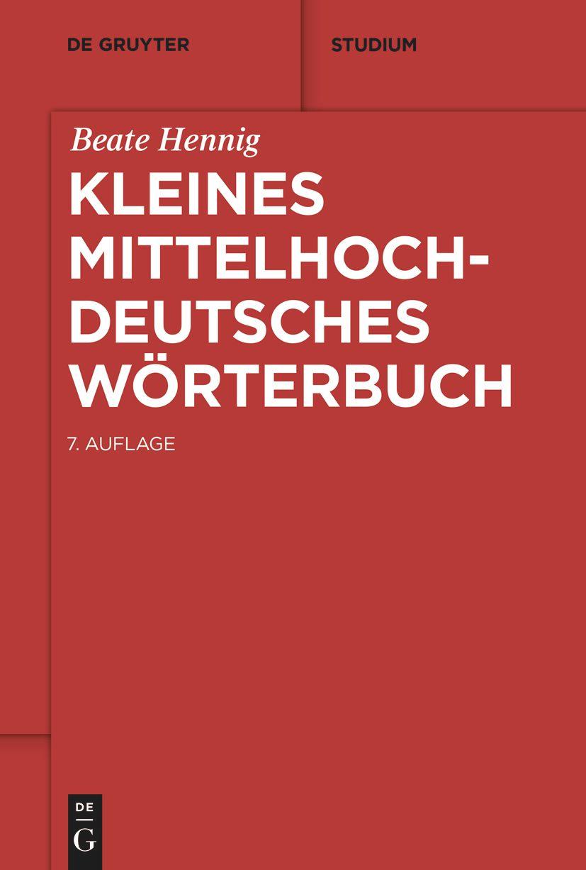 Vorderes Coverbild Kleines mittelhochdeutsches Wörterbuch
