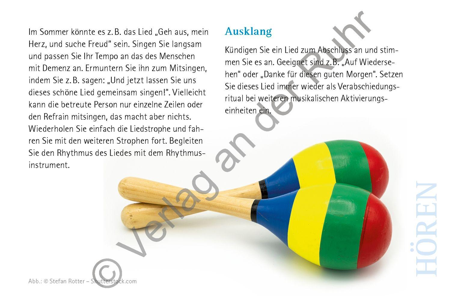 Beispielinhalt (Bild) Sinnesaktivierungen für Menschen mit fortgeschrittener & schwerer Demenz