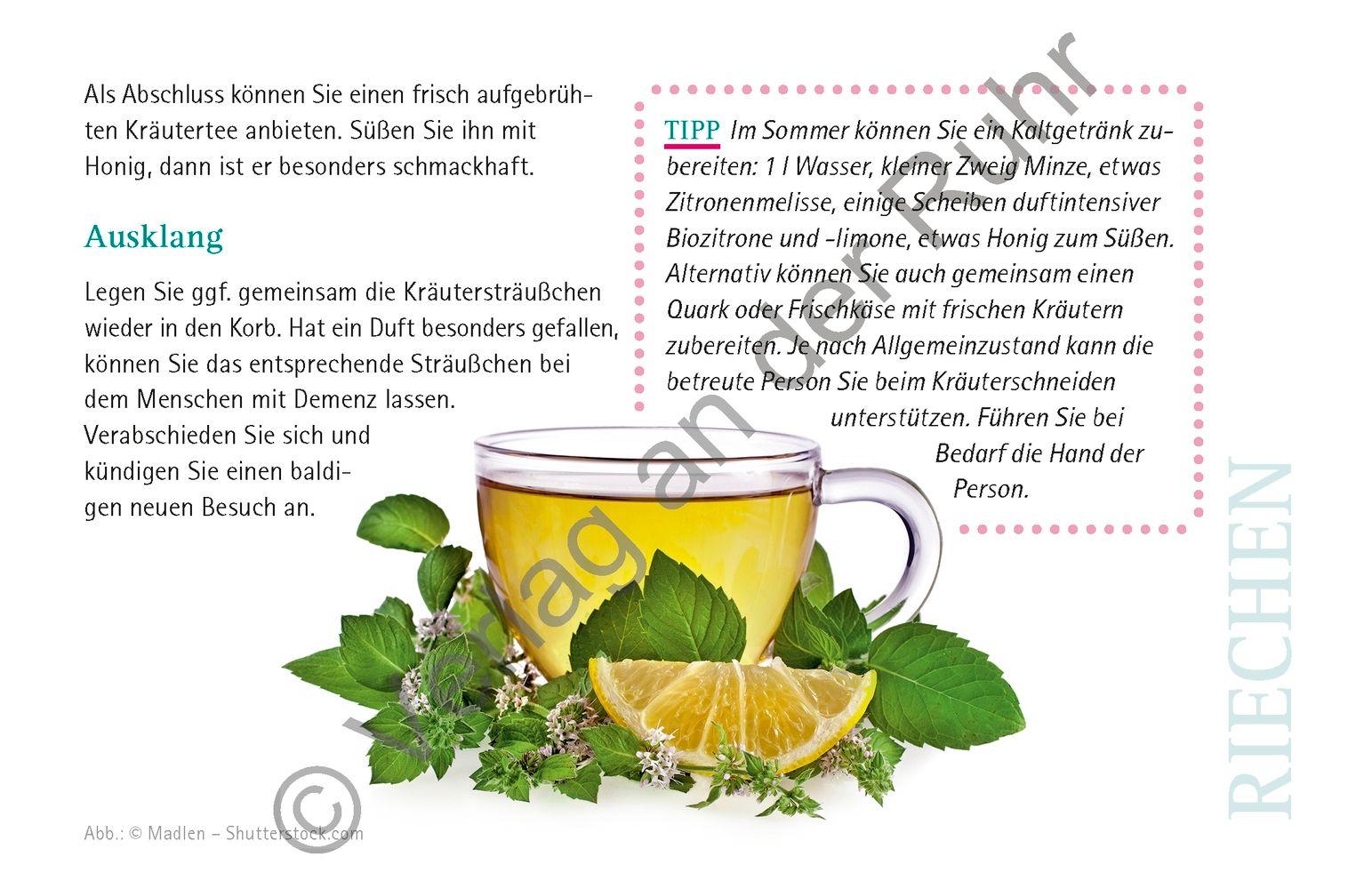 Beispielinhalt (Bild) Sinnesaktivierungen für Menschen mit fortgeschrittener & schwerer Demenz