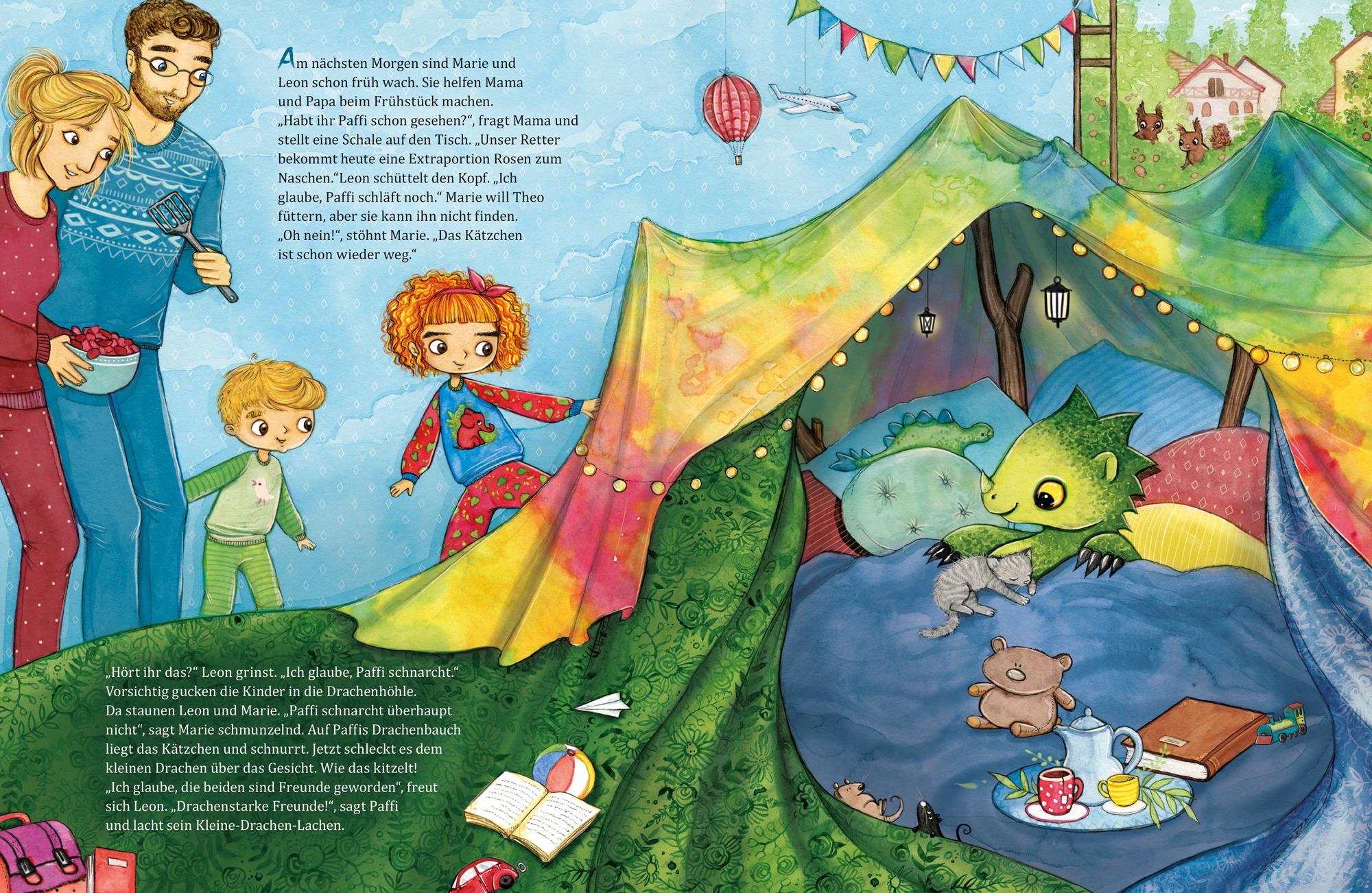 Beispielinhalt (Bild) Paffi. Ein kleiner Drache und das Kätzchen