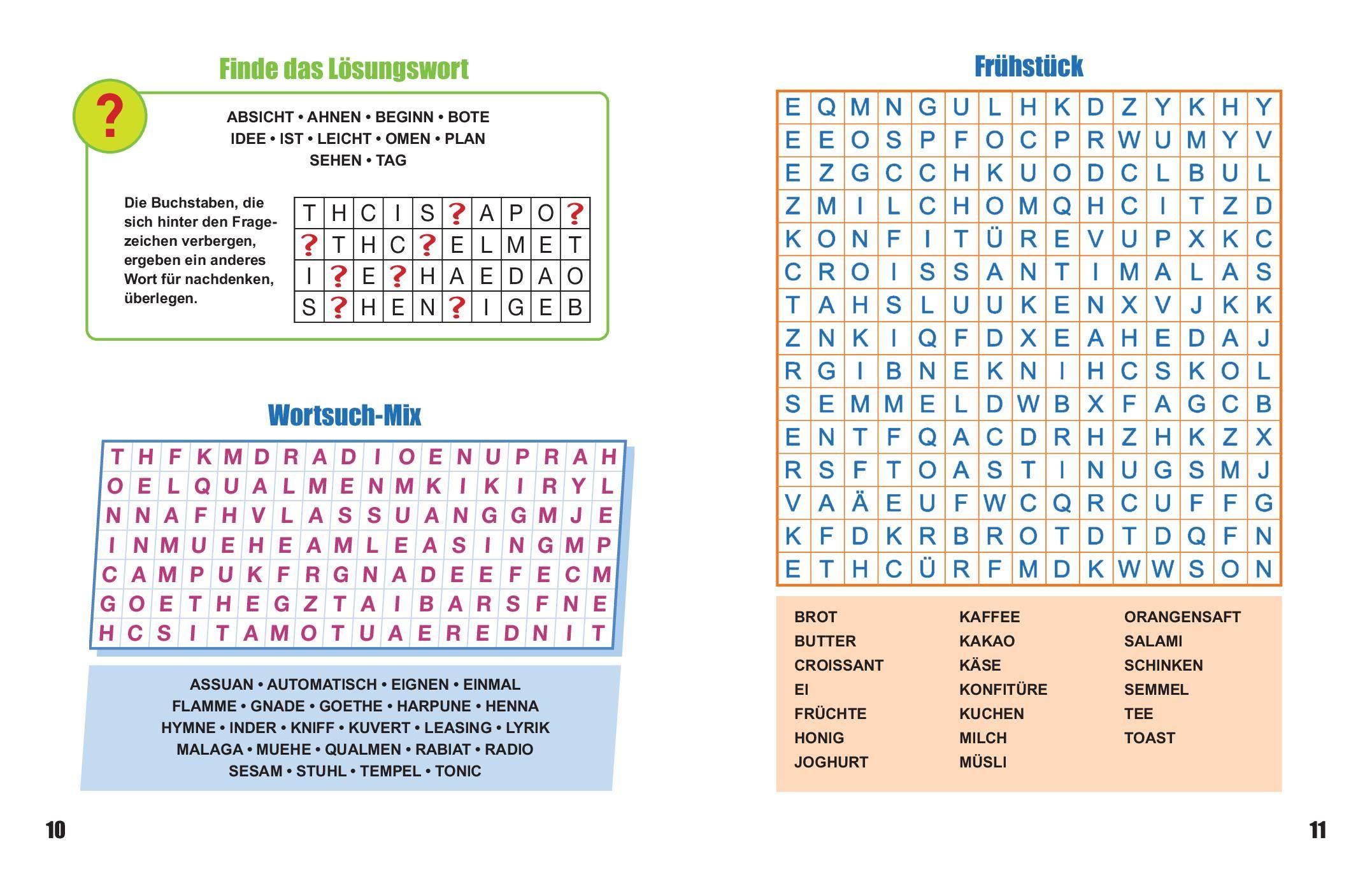 Beispielinhalt (Bild) Sei schlau wie Einstein! - Wortsuchrätsel in Großschrift