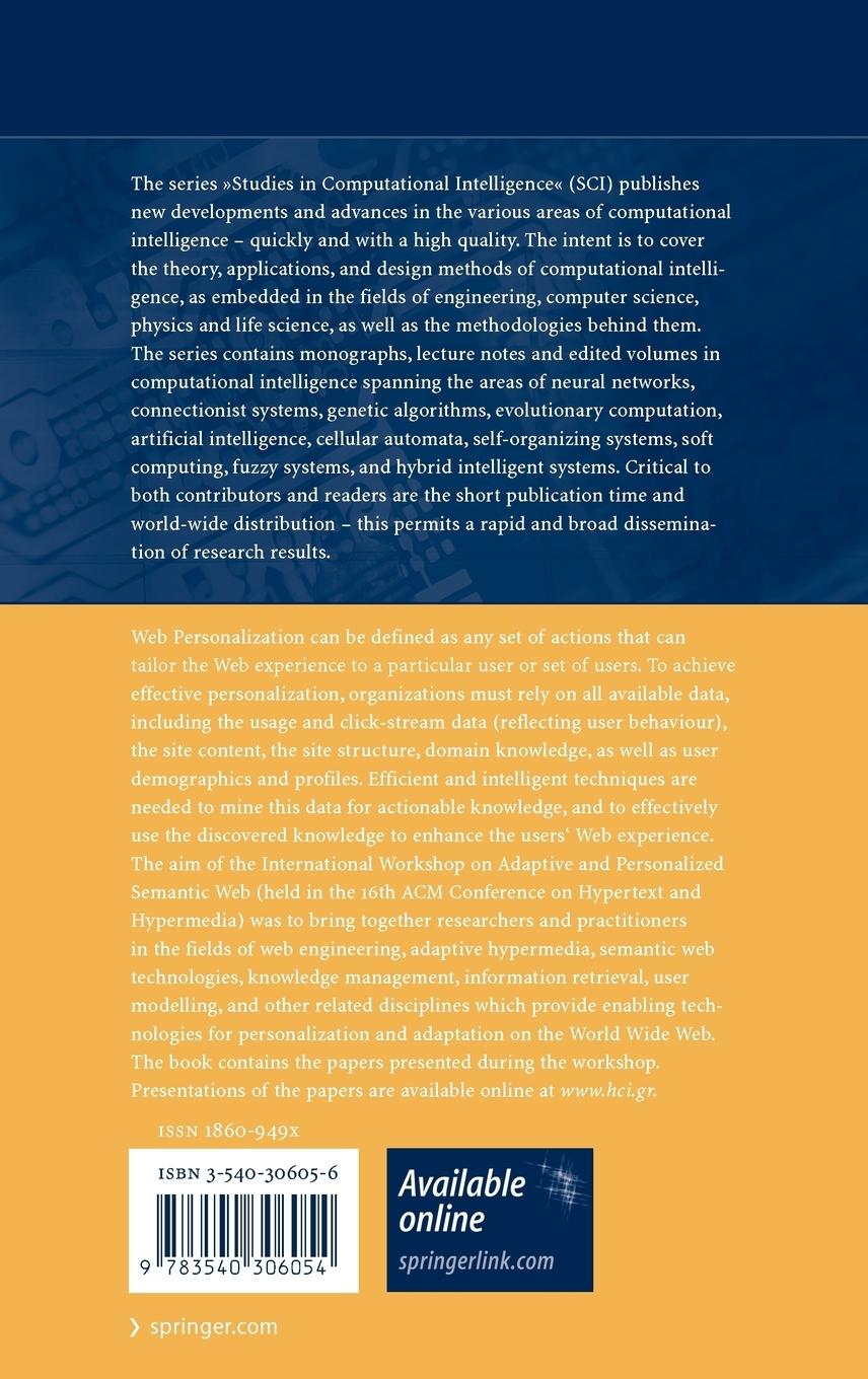 Rückseitencover Adaptive and Personalized Semantic Web