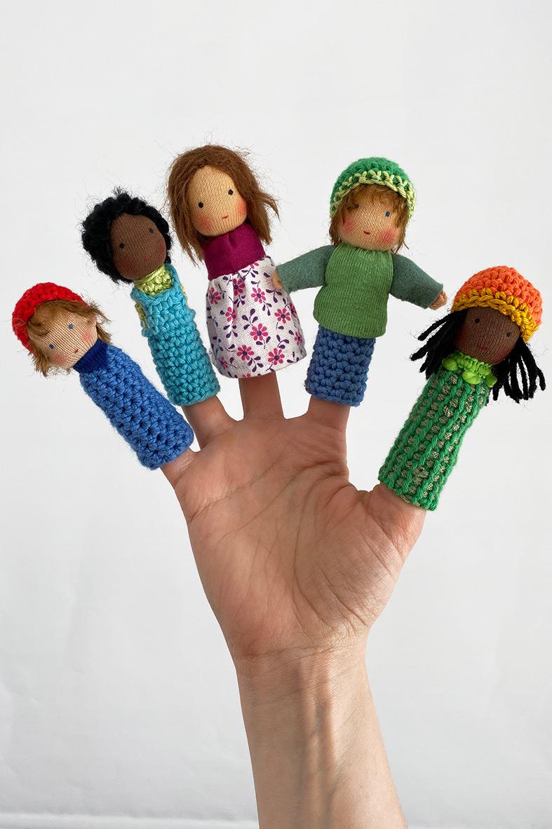 Beispielinhalt (Bild) Fingerpüppchen häkeln und nähen