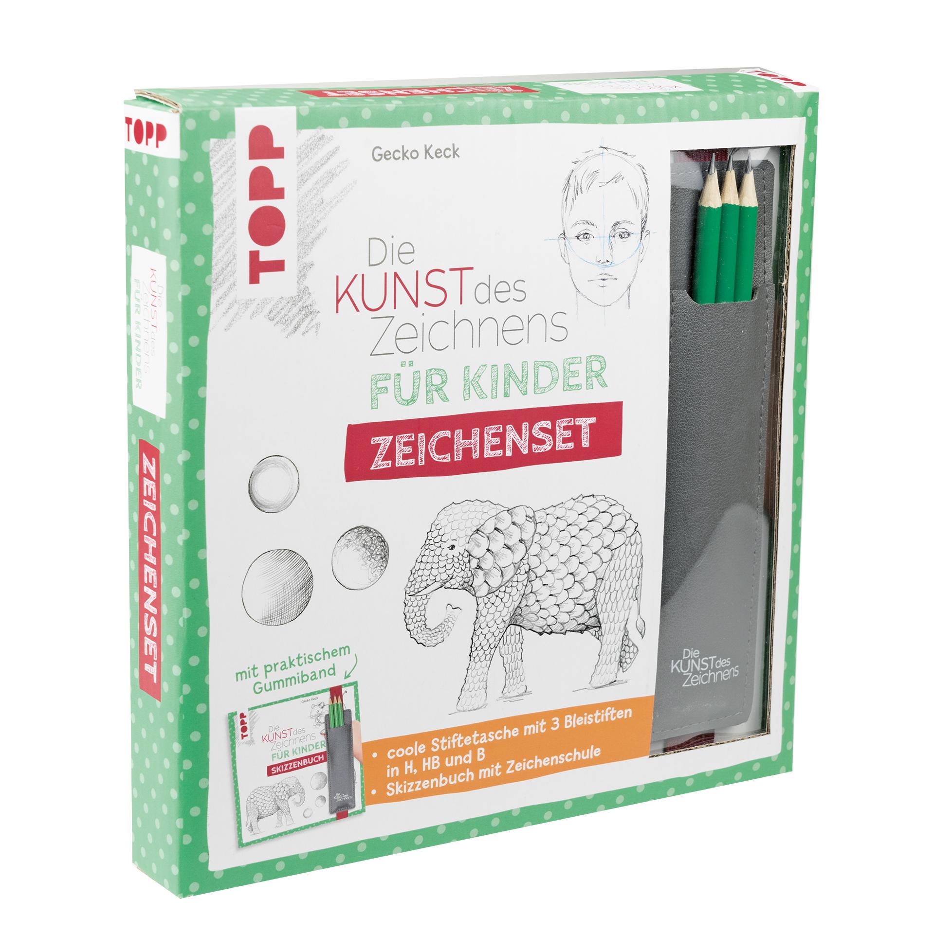 Vorderes Coverbild Die Kunst des Zeichnens für Kinder Zeichenset