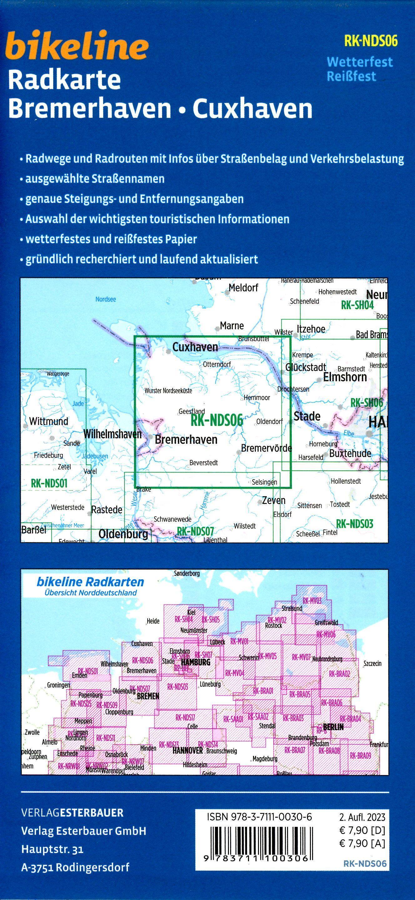 Beispielinhalt (Bild) Radkarte Bremerhaven Cuxhaven (RK-NDS06)