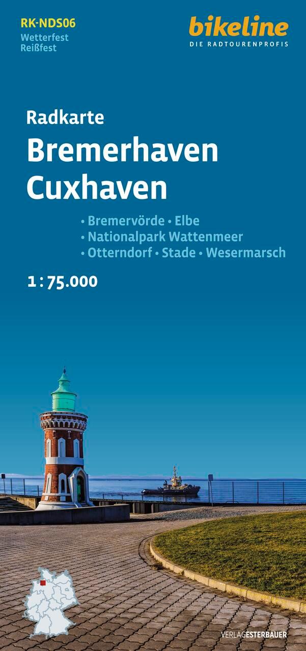 Vorderes Coverbild Radkarte Bremerhaven Cuxhaven (RK-NDS06)