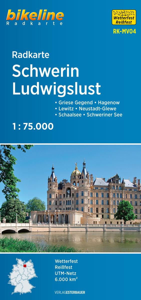 Vorderes Coverbild Radkarte Schwerin Ludwigslust (RK-MV04)