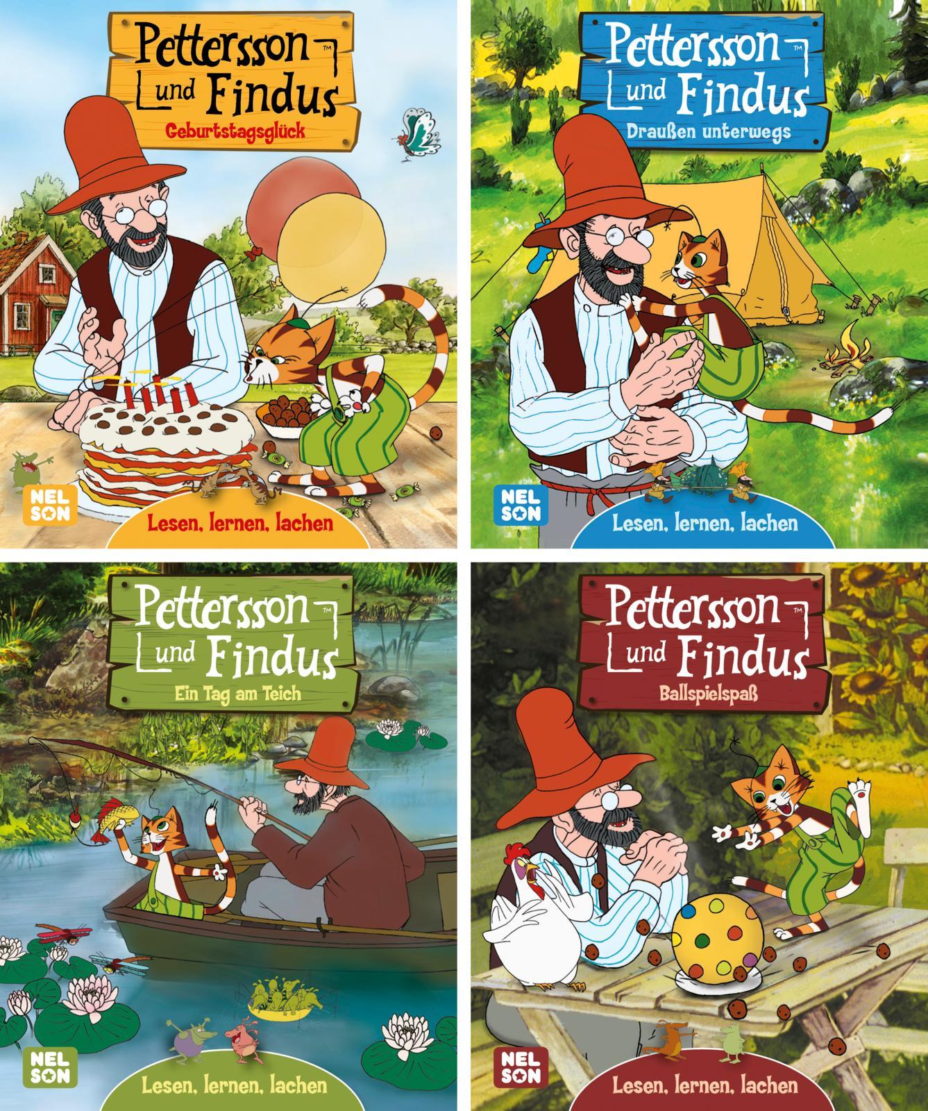 Vorderes Coverbild Nelson Mini-Bücher: 4er Pettersson und Findus 1-4
