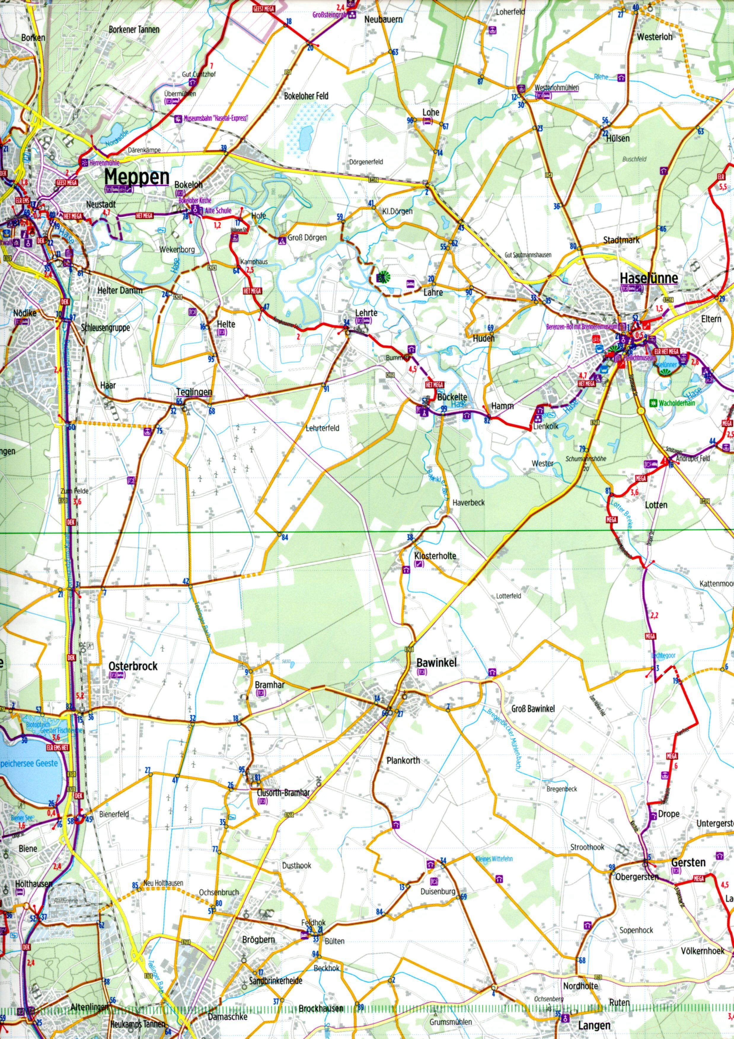 Beispielinhalt (Bild) Radkarte Emsland Süd (RK-NDS10)