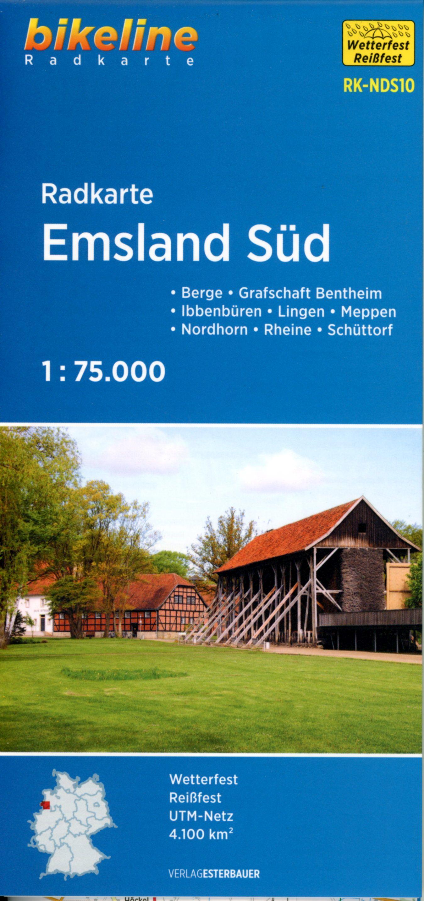Vorderes Coverbild Radkarte Emsland Süd (RK-NDS10)
