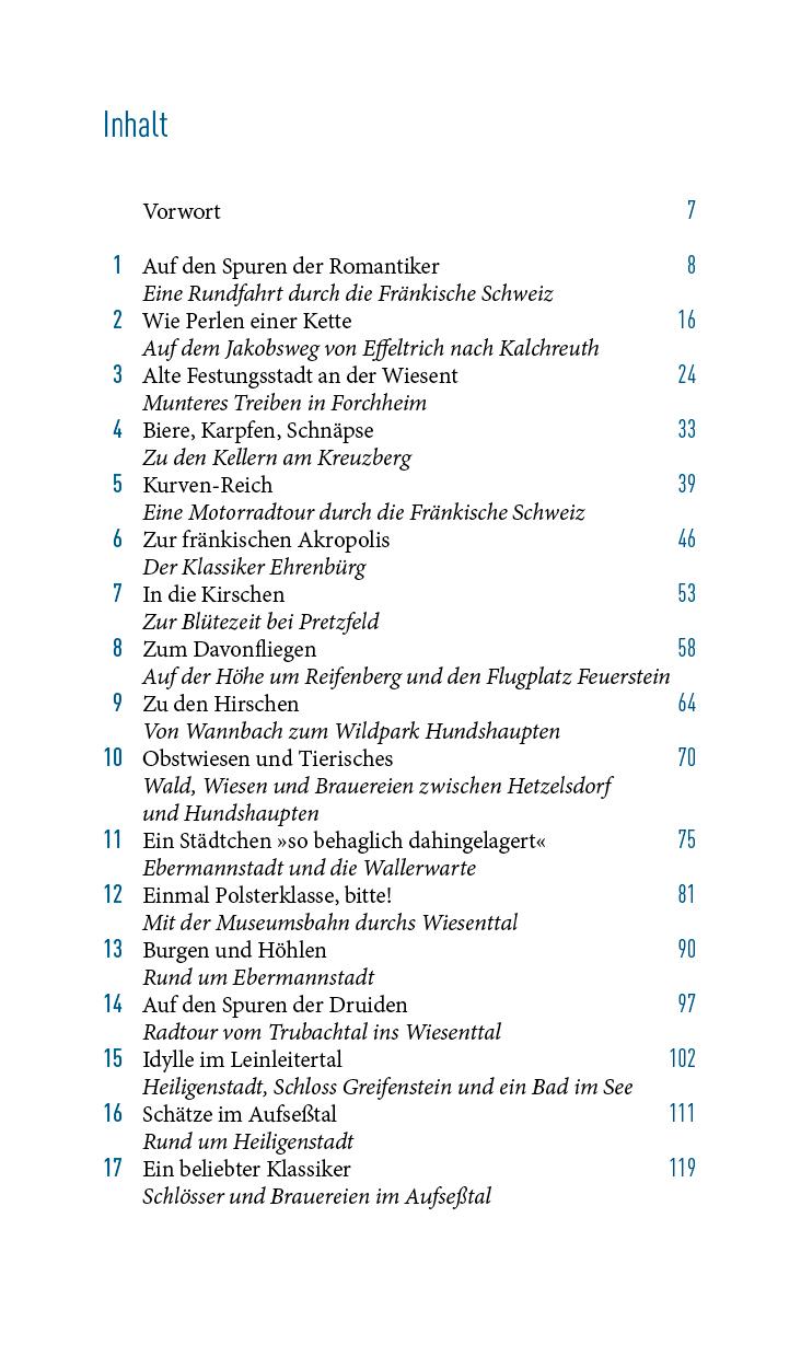 Beispielinhalt (Bild) Ausflugsverführer Fränkische Schweiz