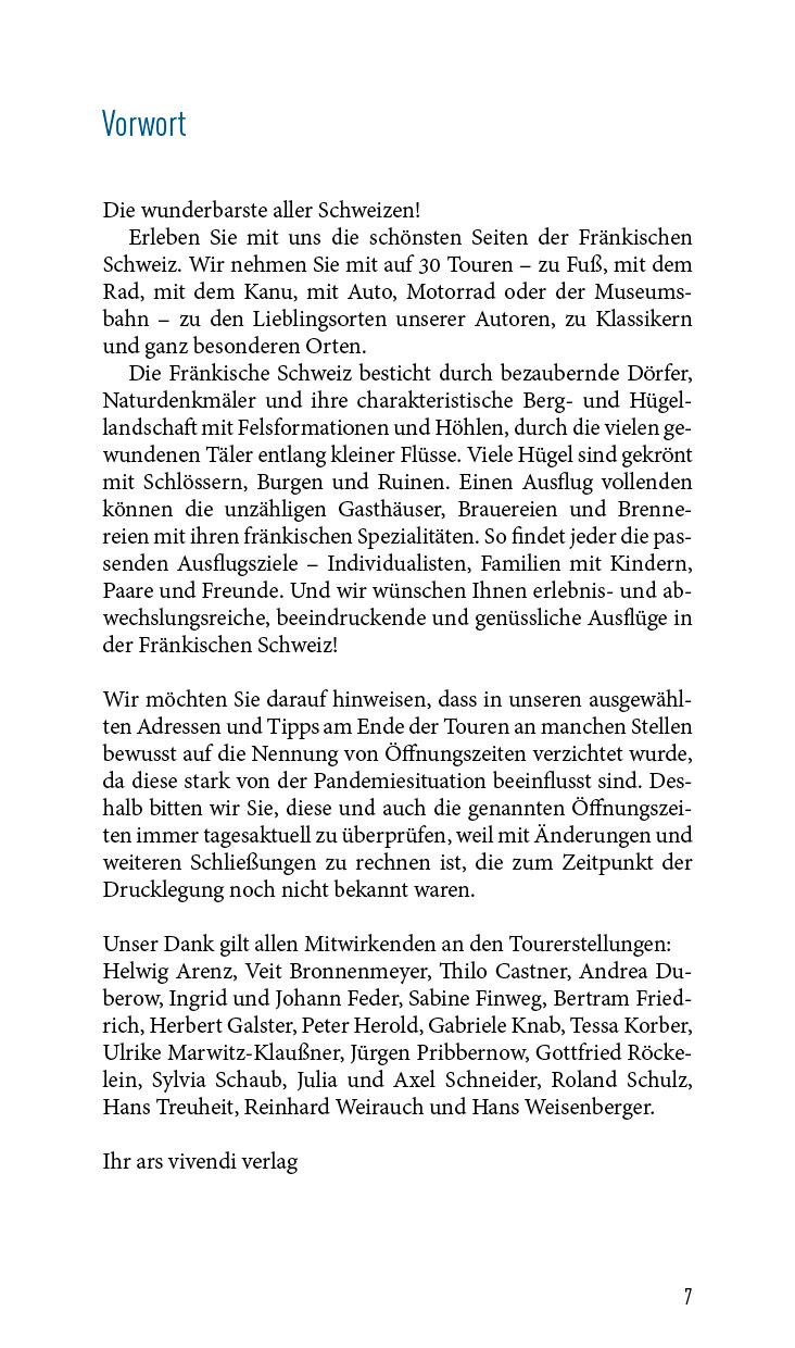 Beispielinhalt (Bild) Ausflugsverführer Fränkische Schweiz