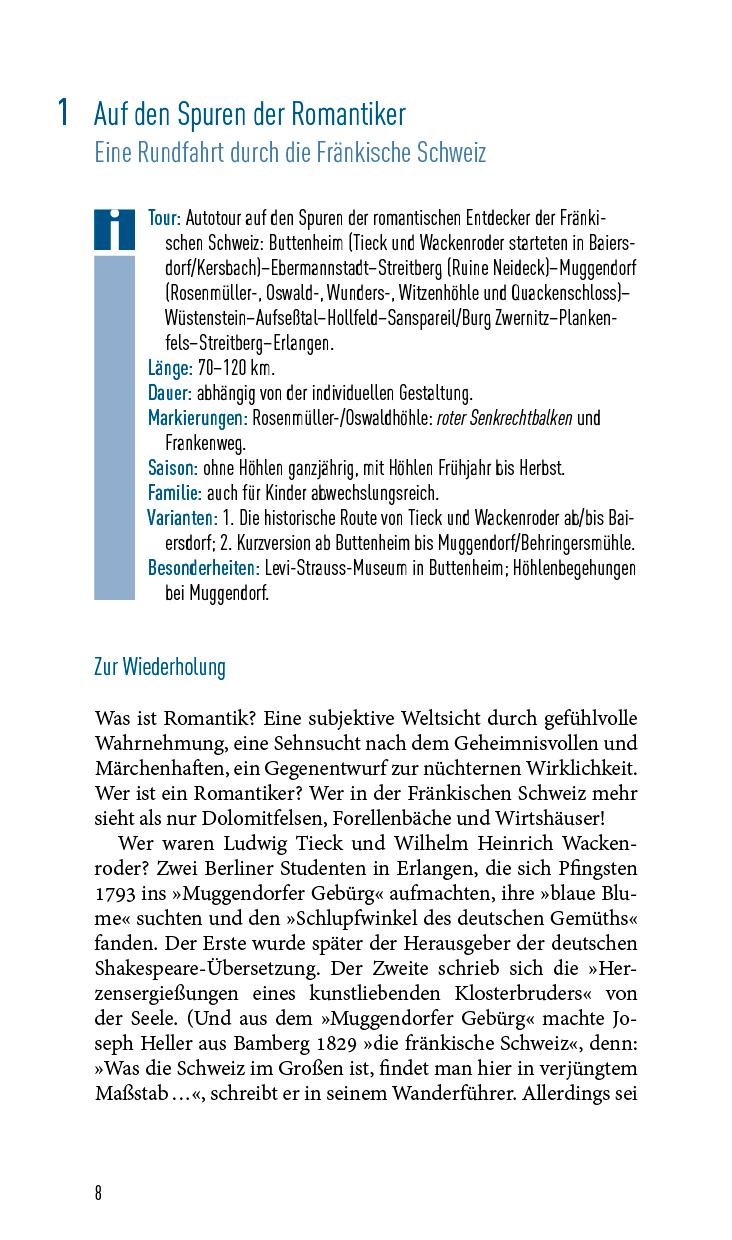 Beispielinhalt (Bild) Ausflugsverführer Fränkische Schweiz