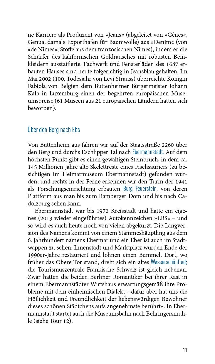 Beispielinhalt (Bild) Ausflugsverführer Fränkische Schweiz