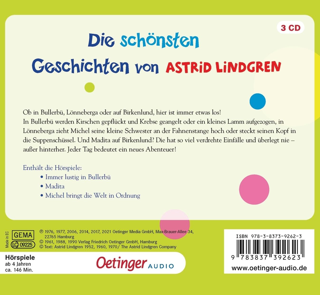 Rückseitencover Die schönsten Geschichten von Astrid Lindgren