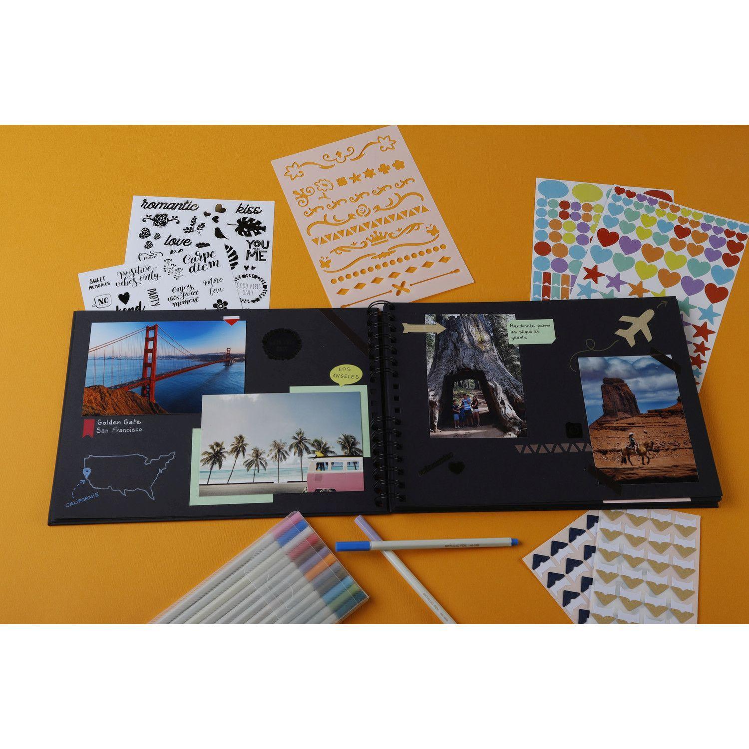 Beispielinhalt (Bild) Set Scrapbooking mit Fotoalbum 32x22 cm, SCRAP ADDICT