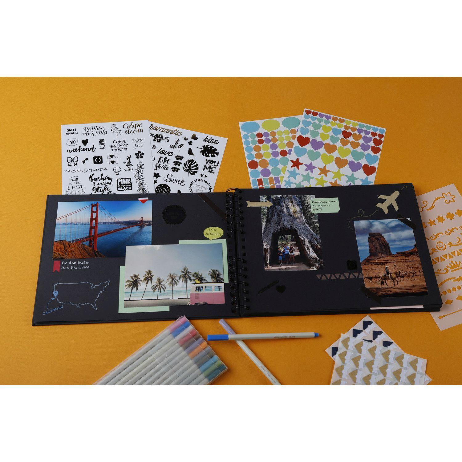 Beispielinhalt (Bild) Set Scrapbooking mit Fotoalbum 32x22 cm, SCRAP ADDICT