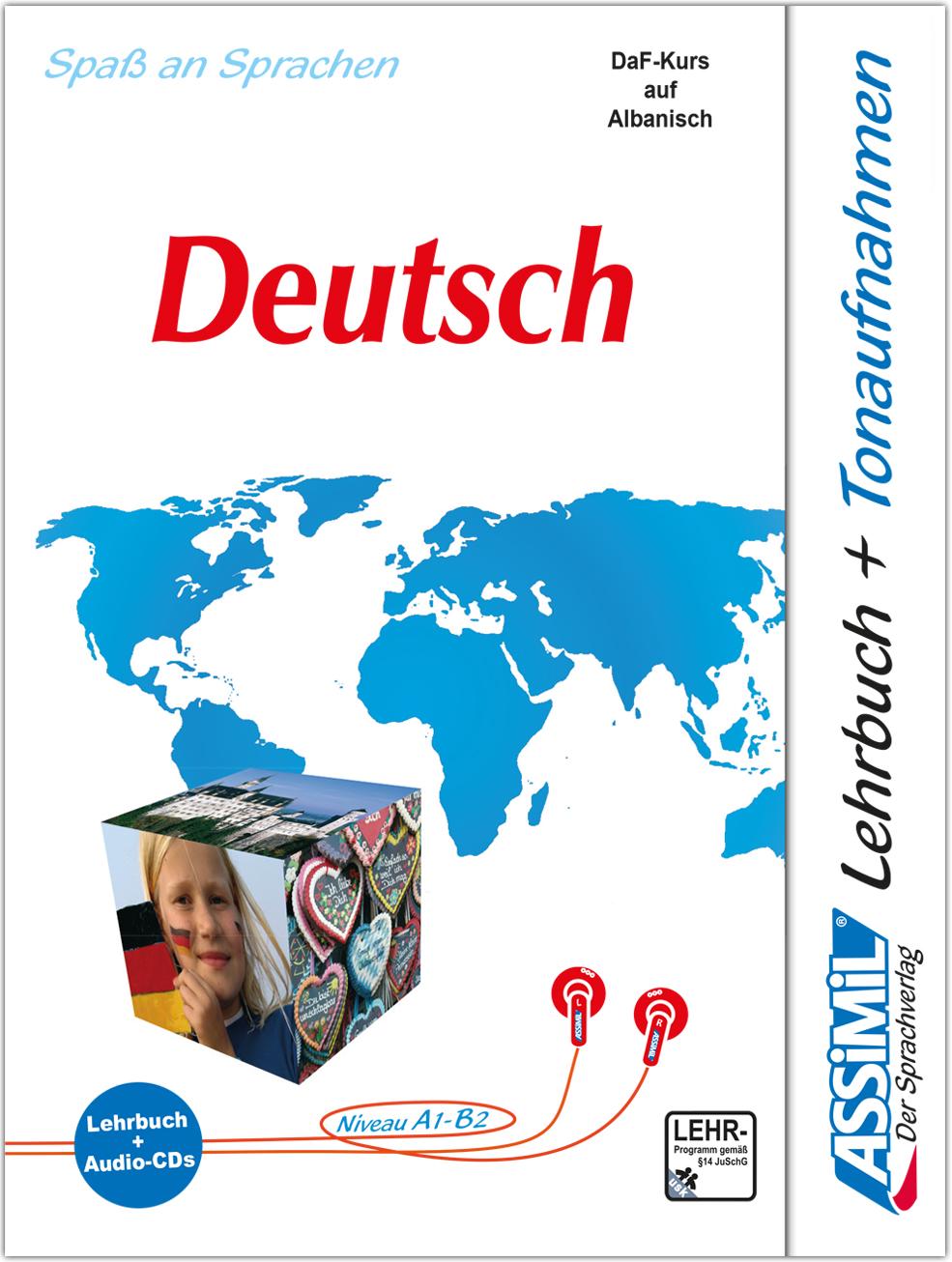 Vorderes Coverbild ASSiMiL Gjermanishtja - Deutschkurs in albanischer Sprache - Audio-Sprachkurs - Niveau A1- B2
