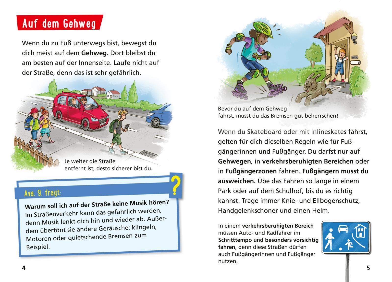 Beispielinhalt (Bild) Pixi Wissen 80: VE 5 Sicher im Straßenverkehr