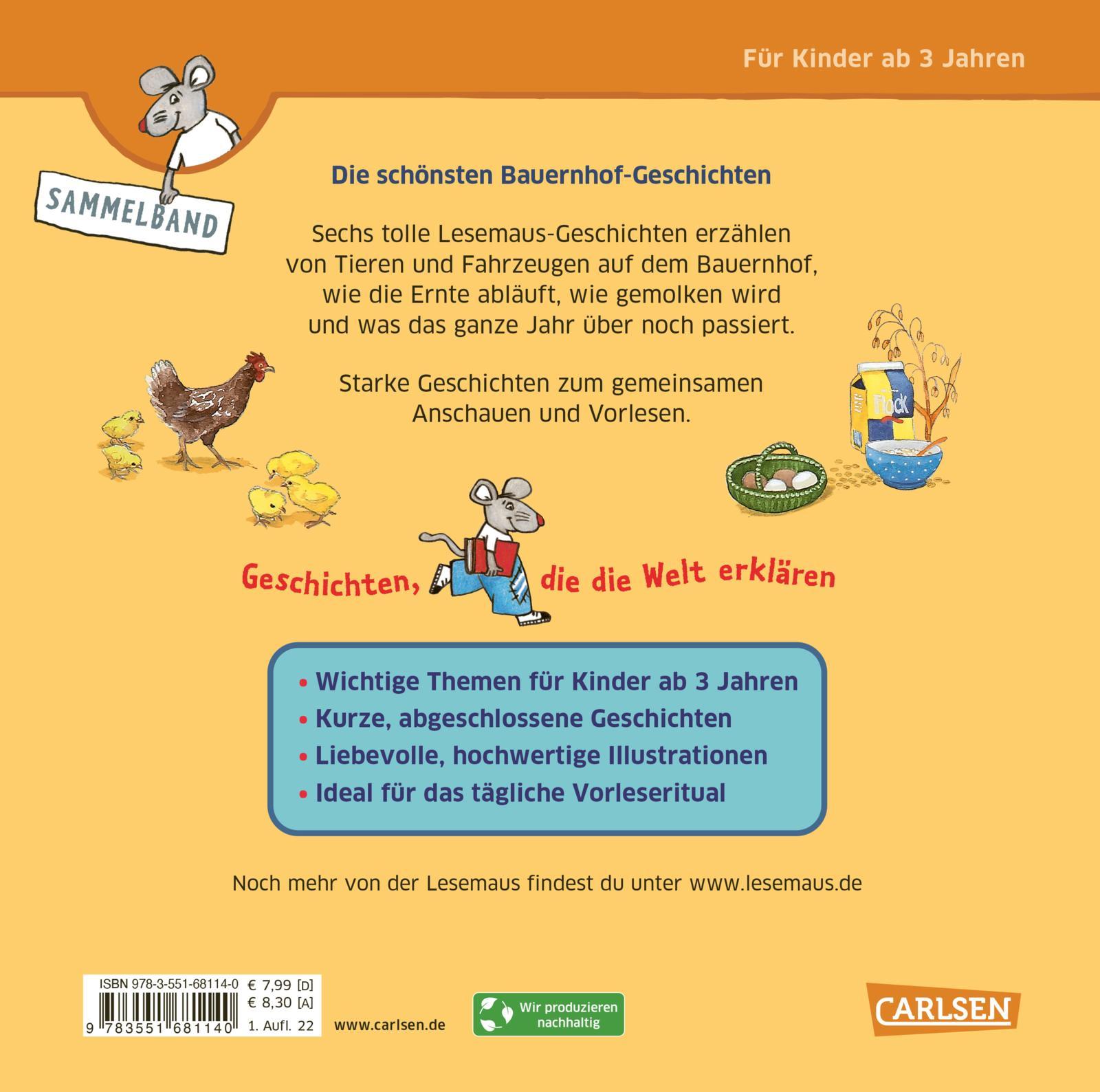 Rückseitencover LESEMAUS Sonderbände: Die schönsten Bauernhof-Geschichten