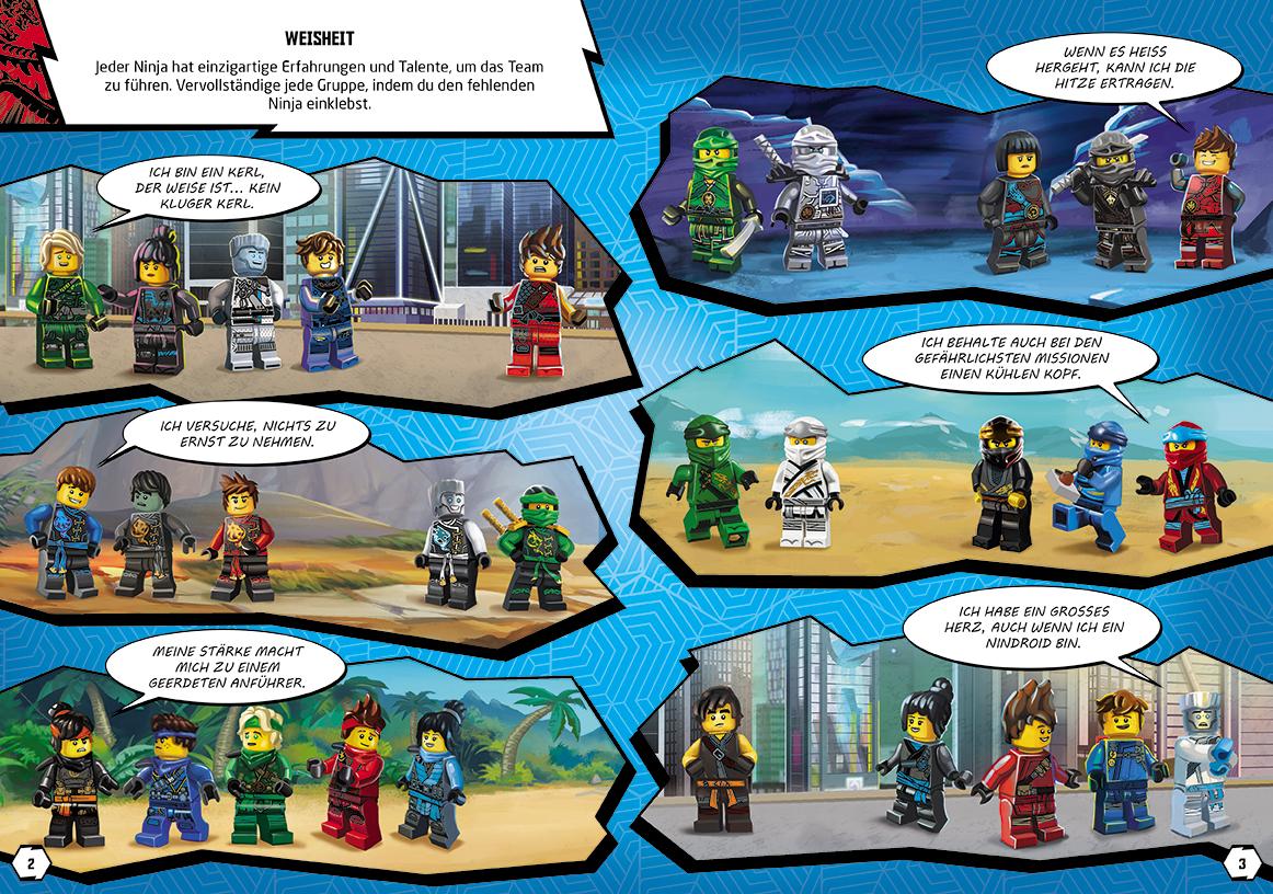 Beispielinhalt (Bild) LEGO® NINJAGO® - Stickerabenteuer - Helden auf Mission