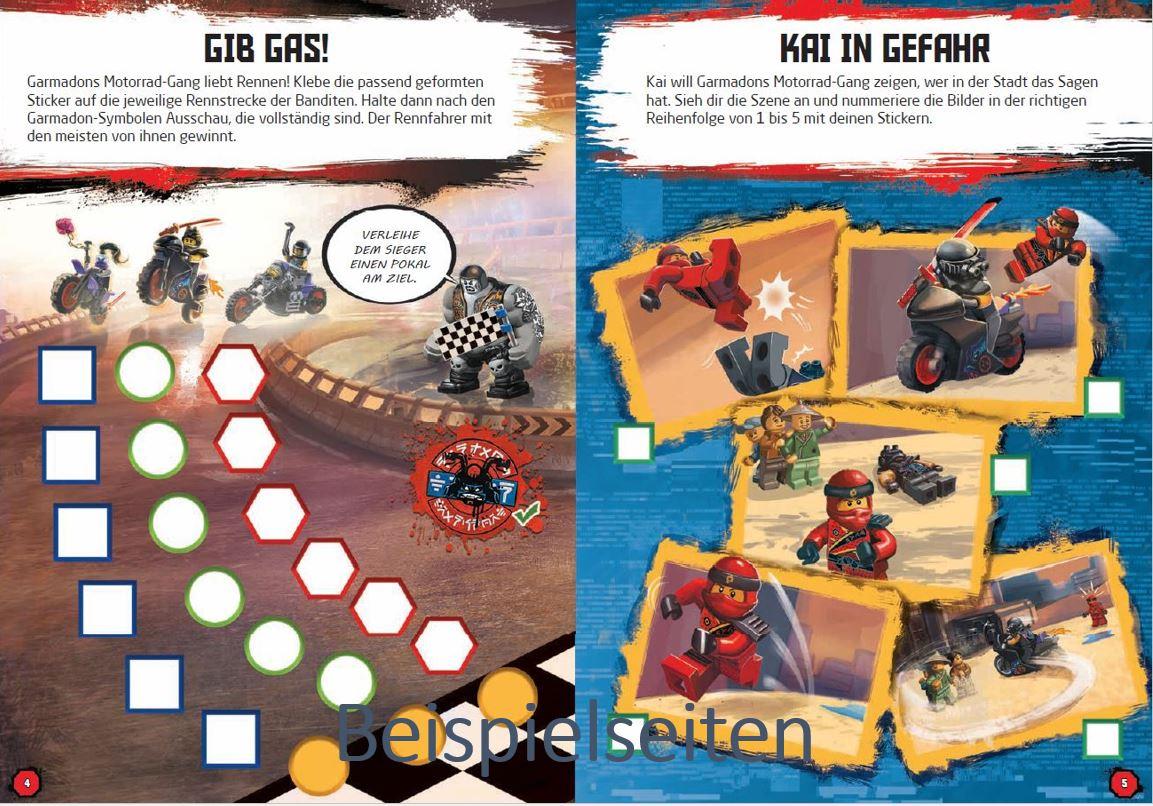Beispielinhalt (Bild) LEGO® NINJAGO® - Stickerabenteuer - Helden auf Mission