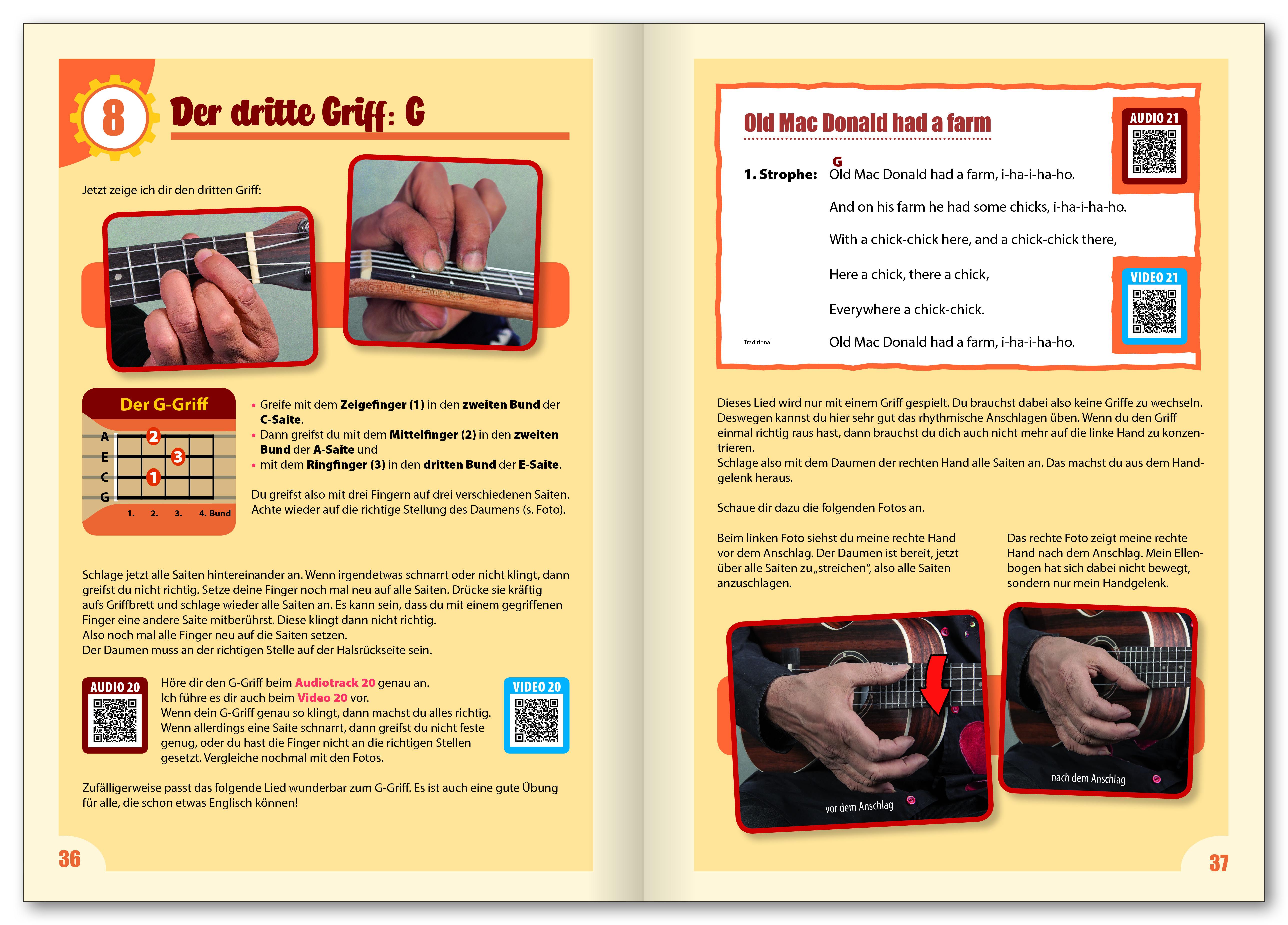 Beispielinhalt (Bild) Peter Bursch's Kinder-Ukulelenbuch