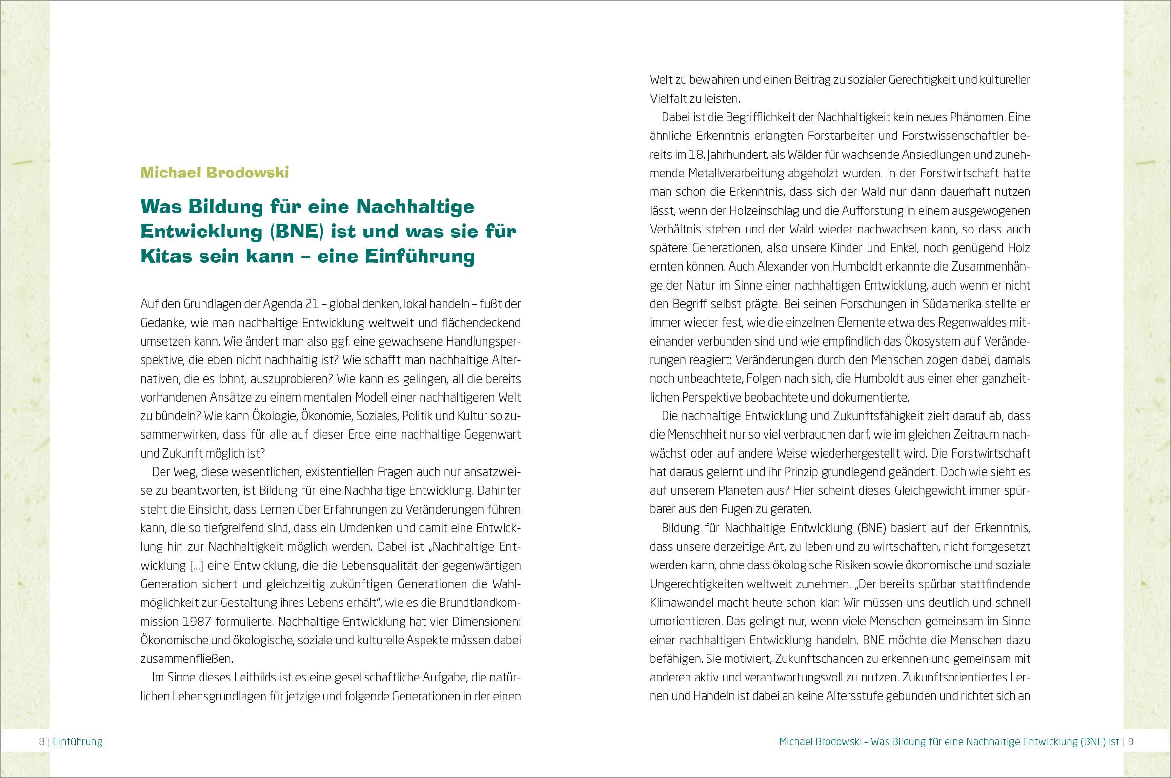 Beispielinhalt (Bild) BNE in der Kita