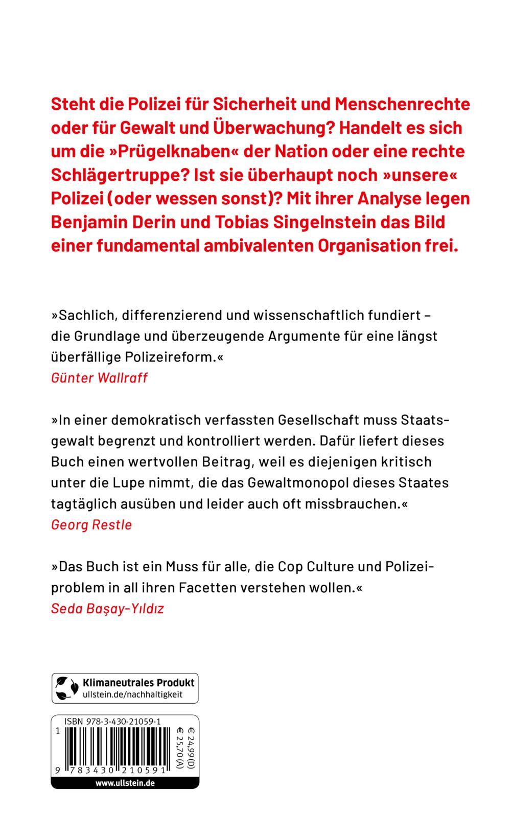 Rückseitencover Die Polizei: Helfer, Gegner, Staatsgewalt